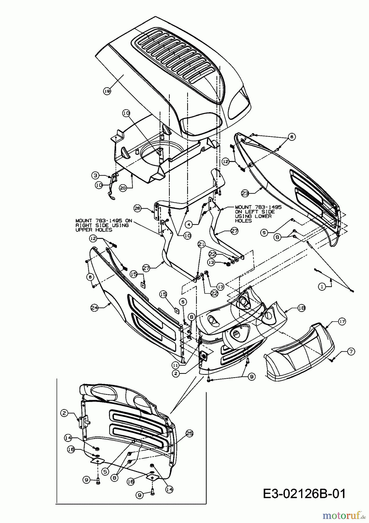  Sandrigarden Rasentraktoren TRP 76/11.5 13DH477A669  (2008) Motorhaube 7-Style