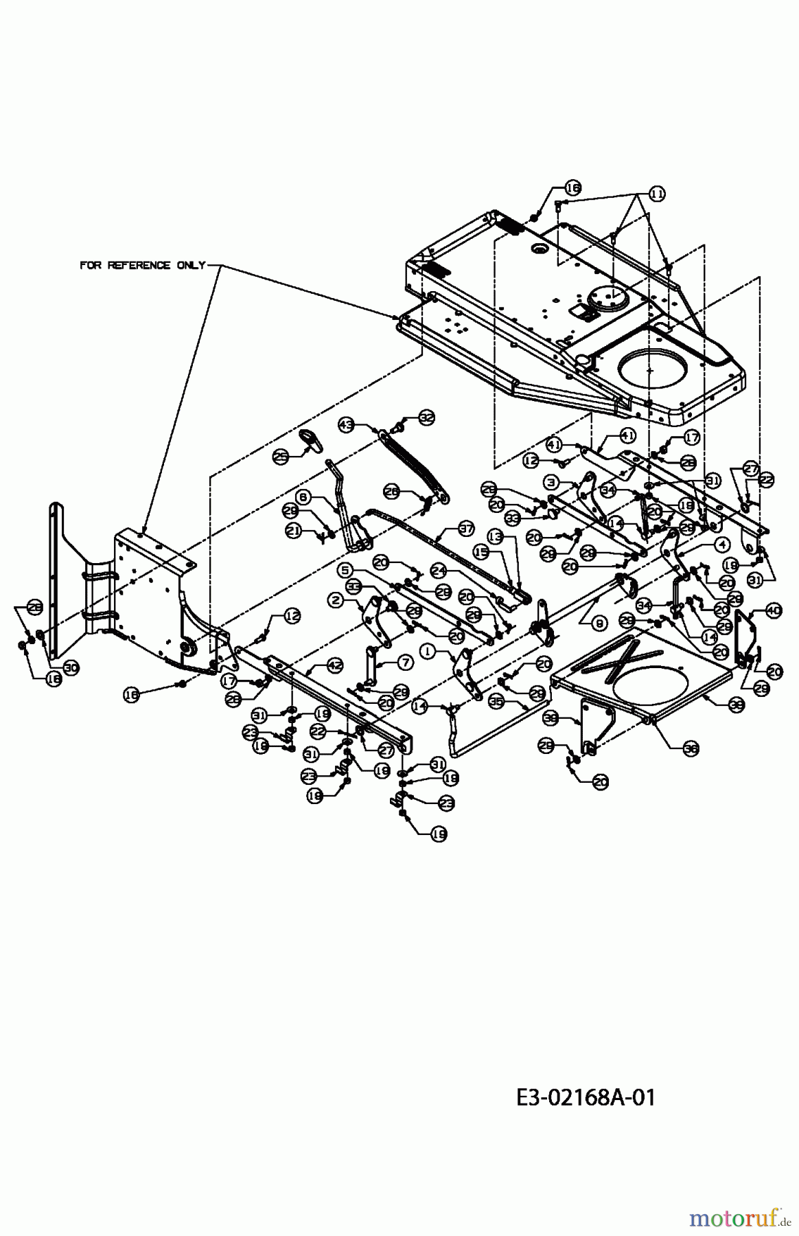  MTD Rasentraktoren RH 155/92 T 13D3452E600  (2004) Mähwerksaushebung