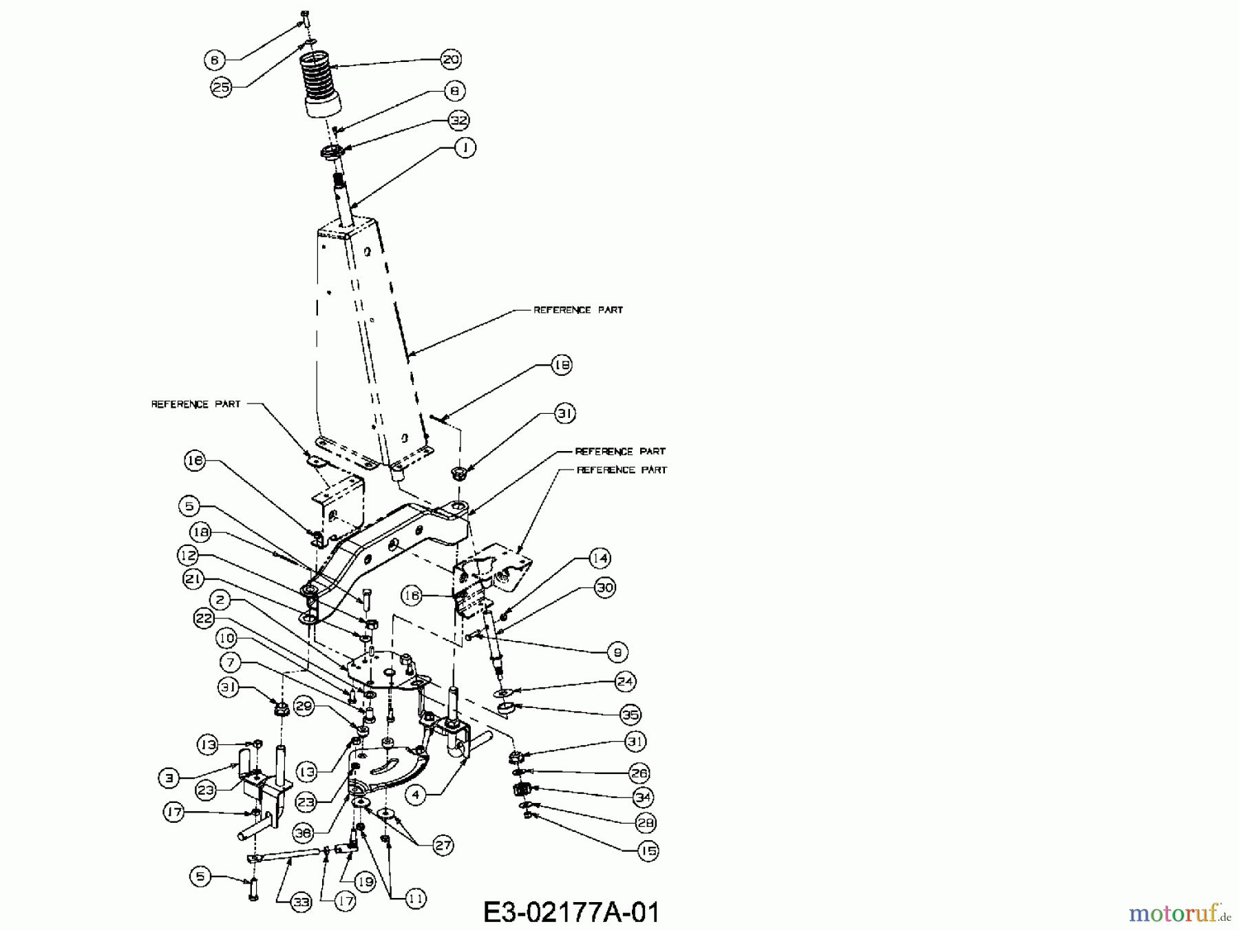  MTD Rasentraktoren Pinto E-Start 13B5065-678  (2006) Lenkung