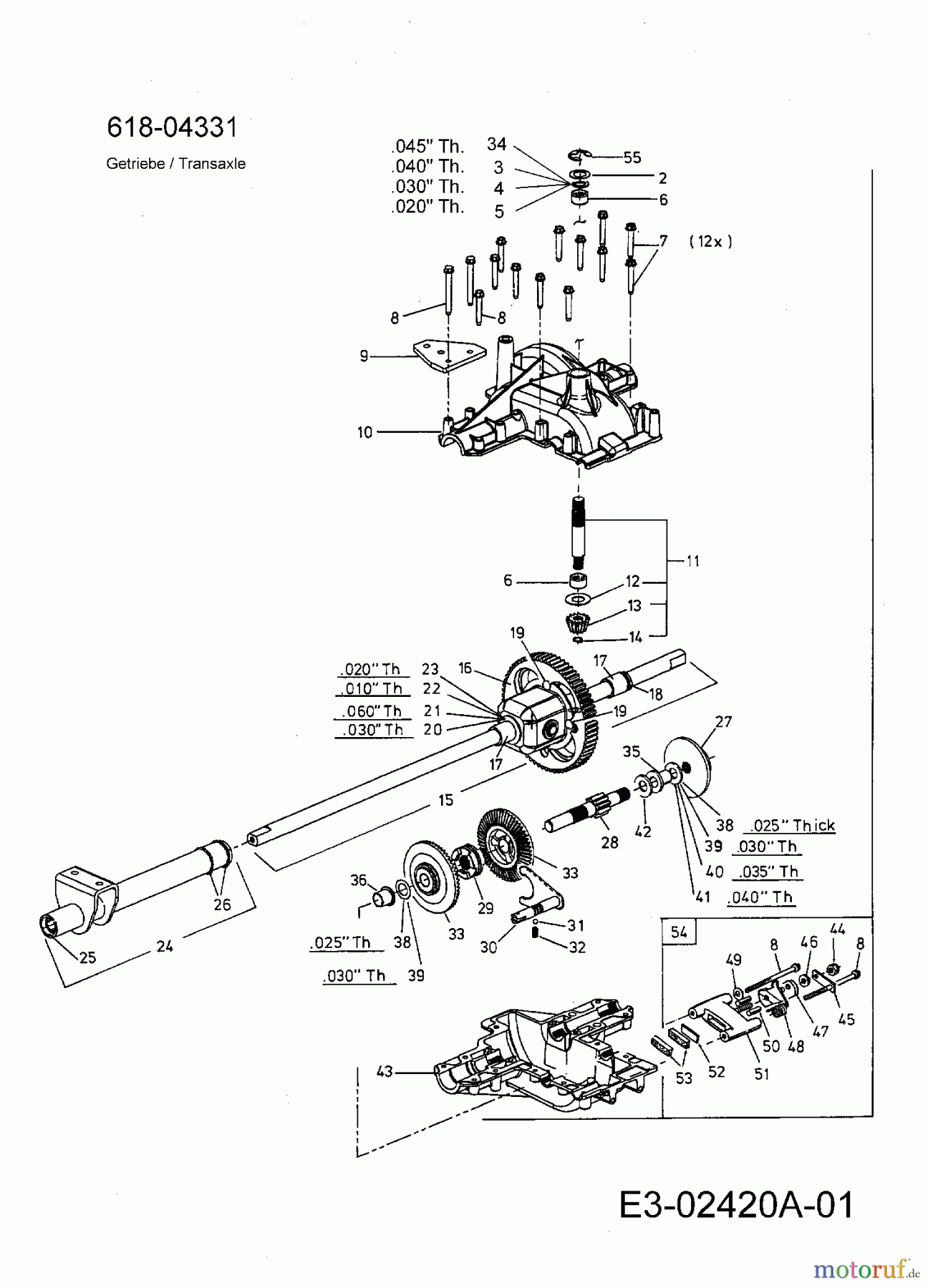  MTD Rasentraktoren JN 200 AT 13A7488N622  (2006) Getriebe 618-04331