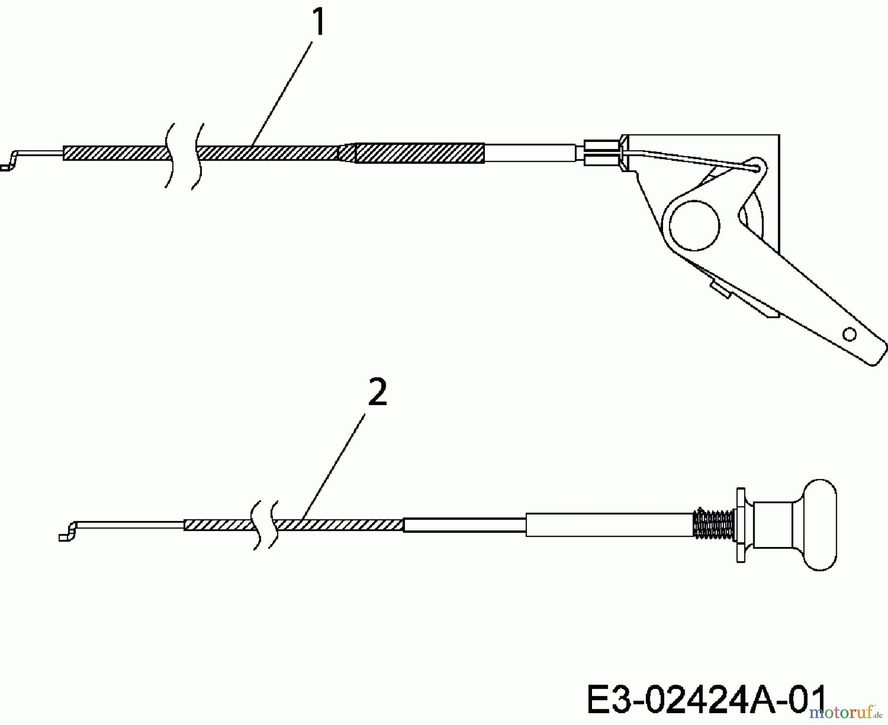  MTD Rasentraktoren RH 150/105 13A3488N600  (2006) Choke- und Gaszug