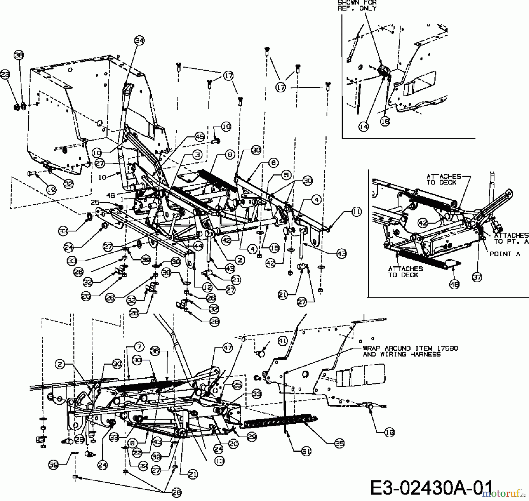  MTD ältere Modelle Rasentraktoren RH 115/76 13D1452C400  (2007) Mähwerksaushebung