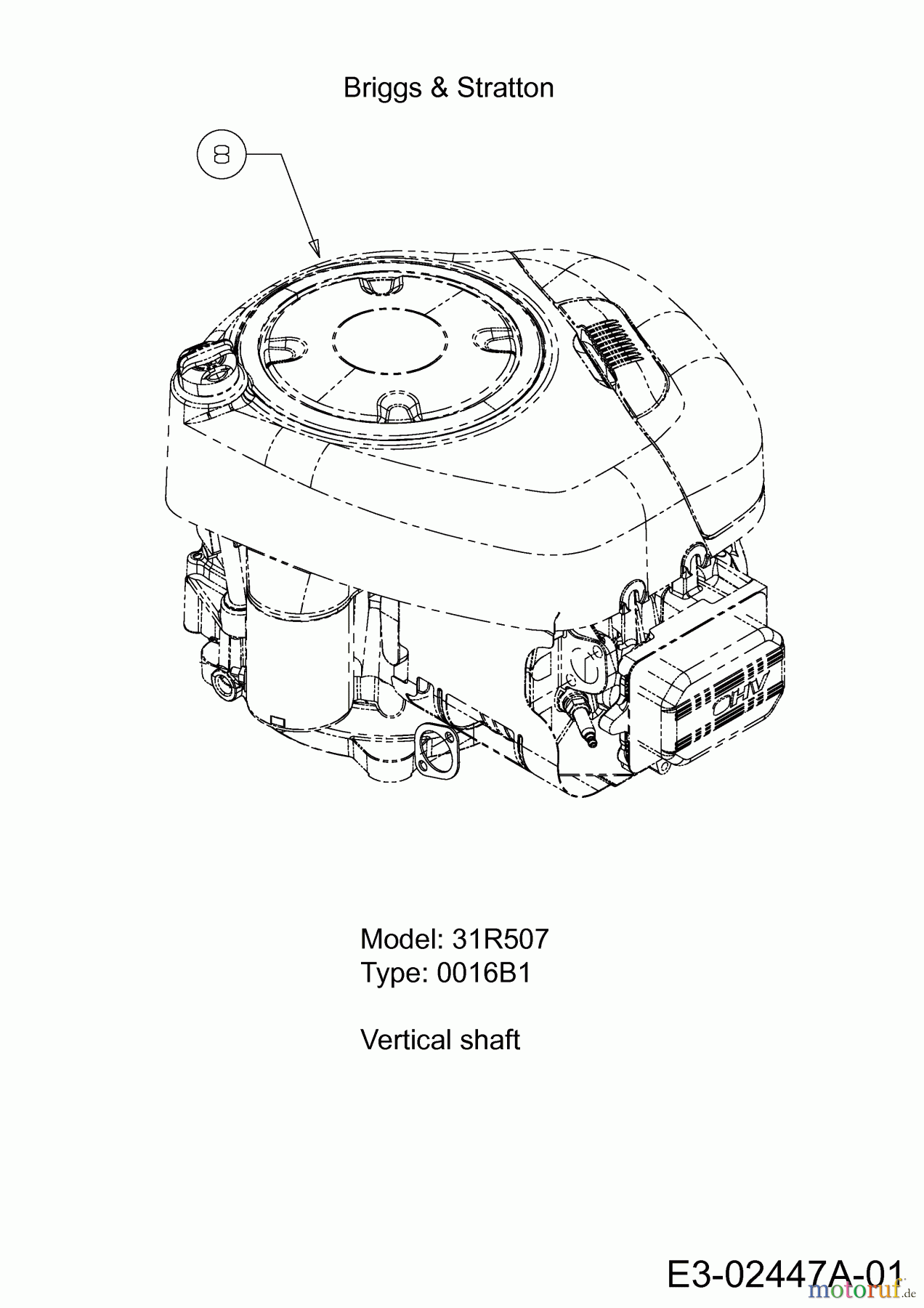  MTD Rasentraktoren Optima LG 155 13HM77KG678  (2014) Motor Briggs & Stratton