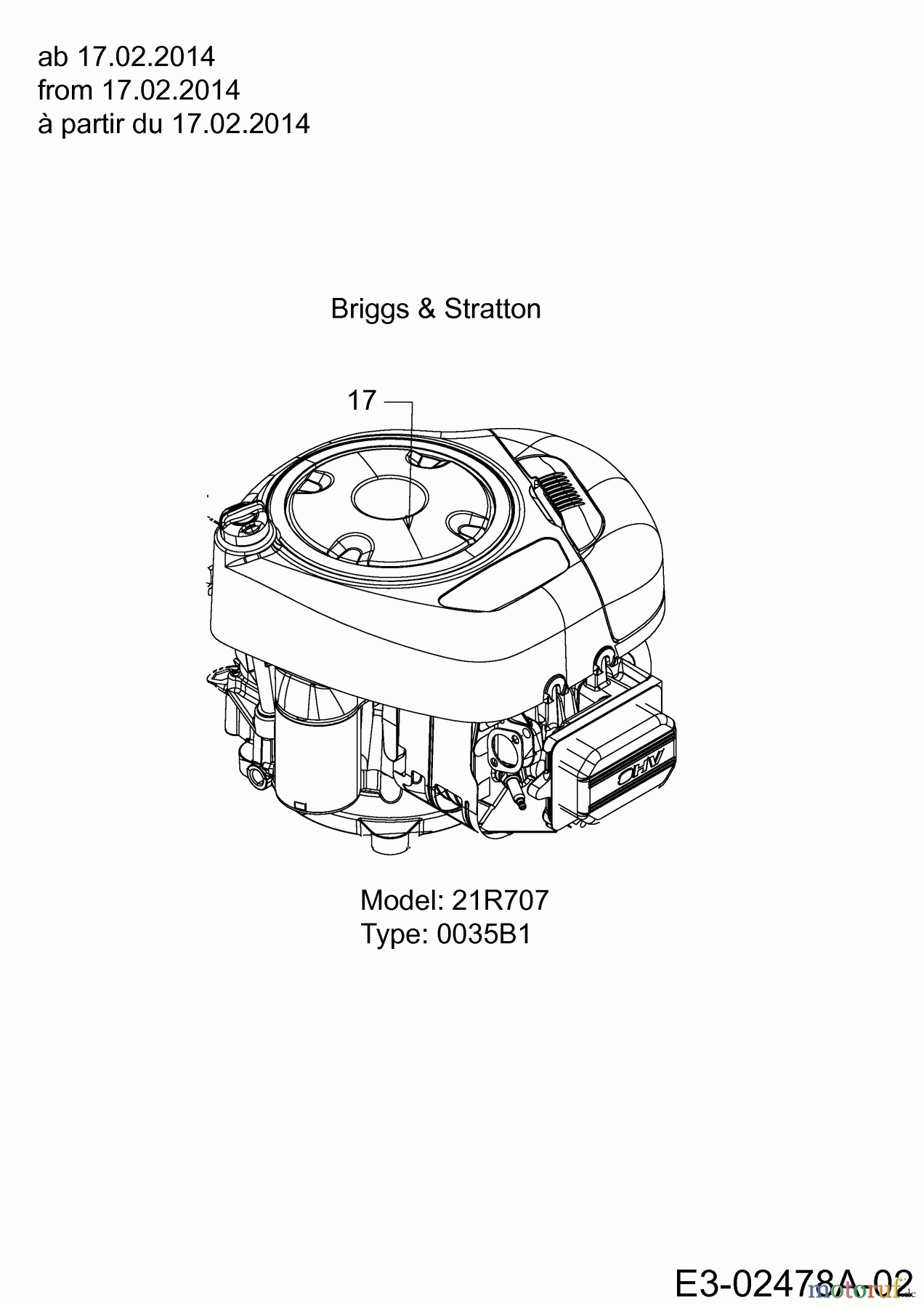 Black-Line Rasentraktoren BL 125/92 T 13HH771E683 (2014) Motor Briggs&Stratton ab 17.02.2014