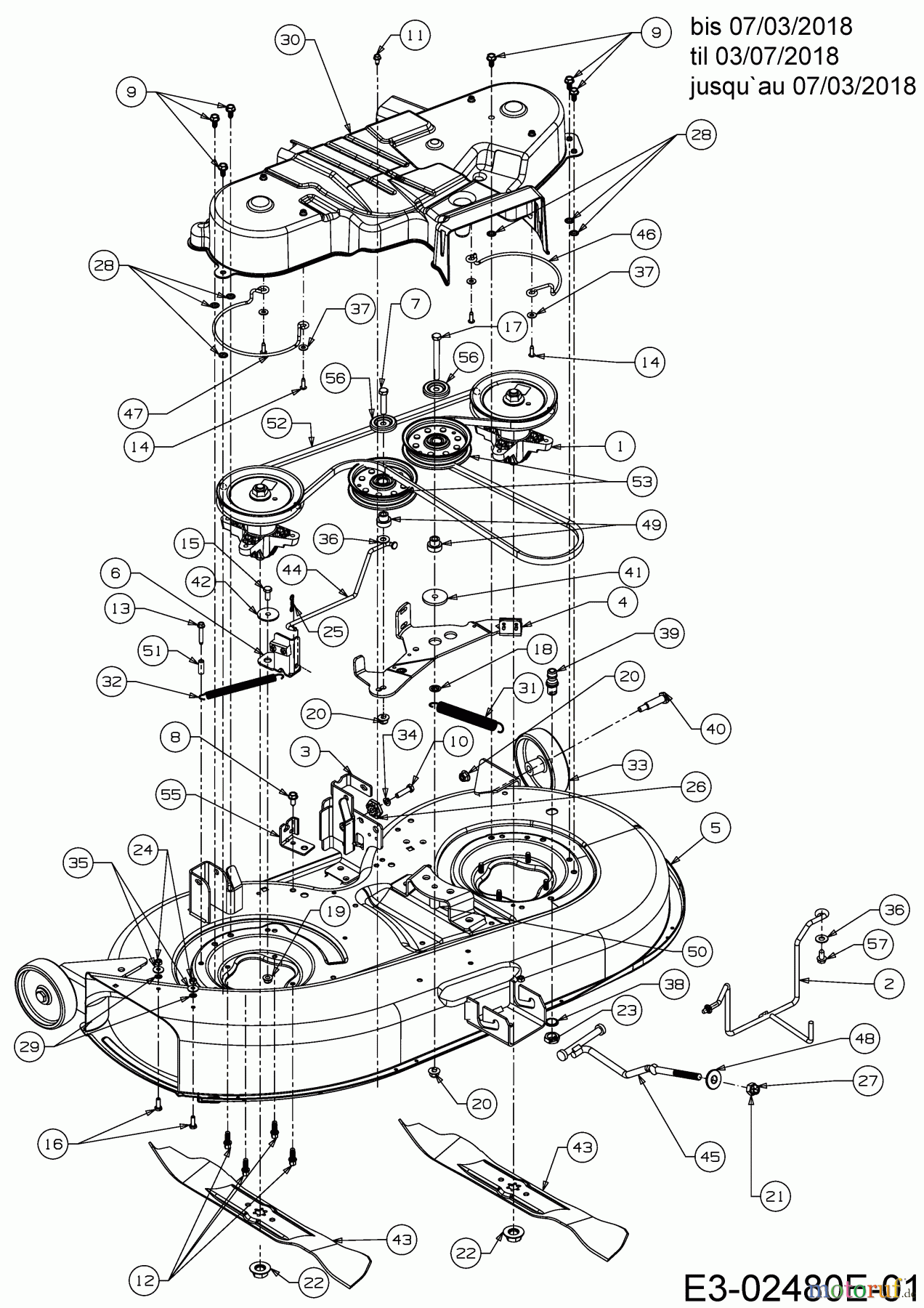  Cub Cadet Rasentraktoren LT3 PS107K 13AV79DG603  (2018) Mähwerk G (42