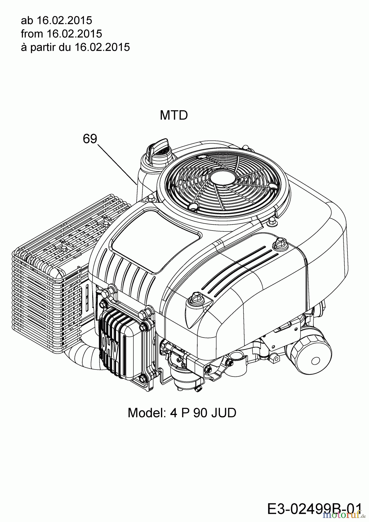 MTD Rasentraktoren 420/38 13A2765F308  (2015) Motor MTD