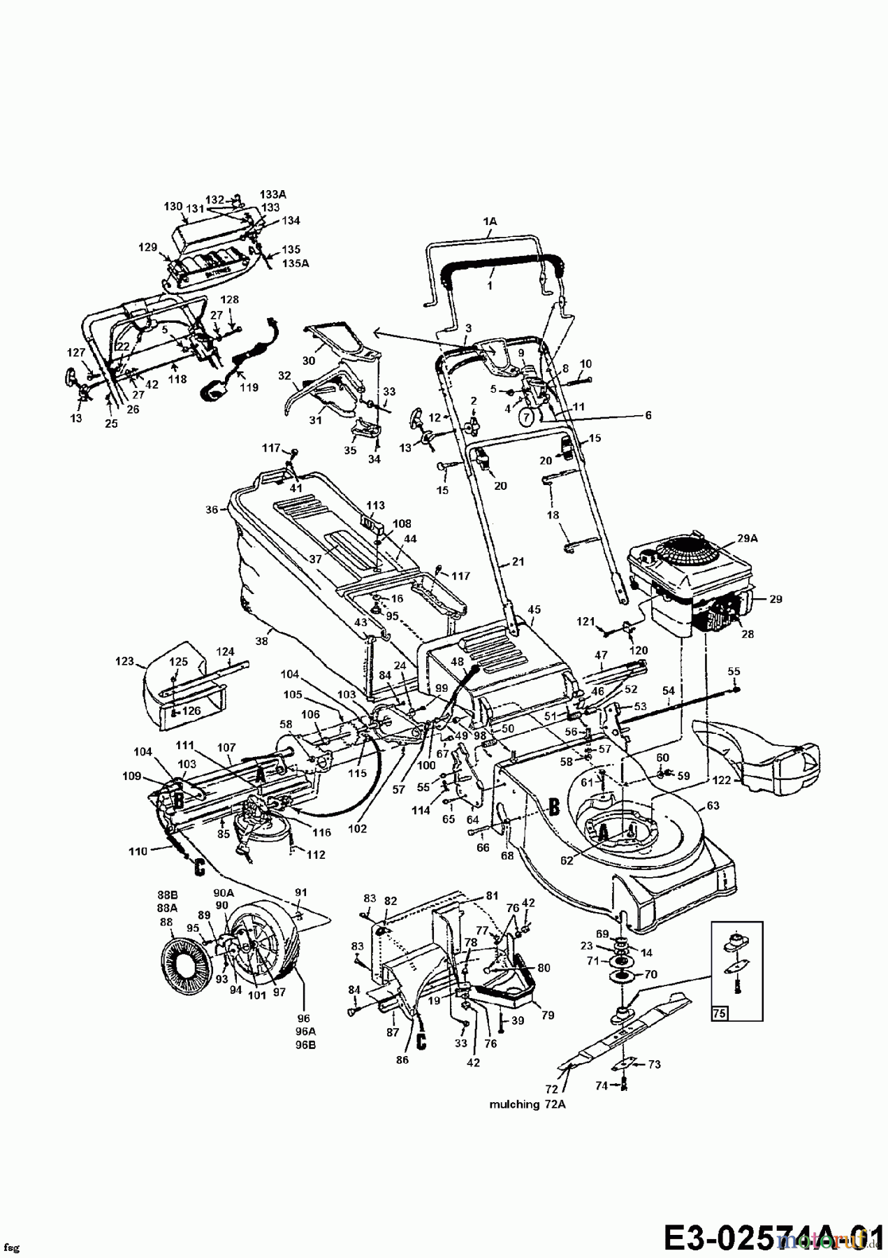  MTD Motormäher mit Antrieb 53 SP 12A-478C678  (1997) Grundgerät