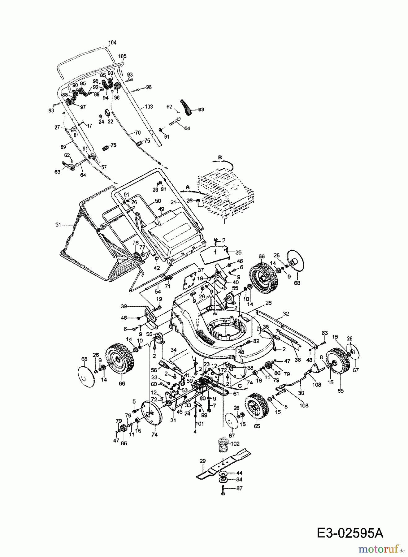  MTD Motormäher mit Antrieb GX 45 S 12AME57D678  (2007) Grundgerät