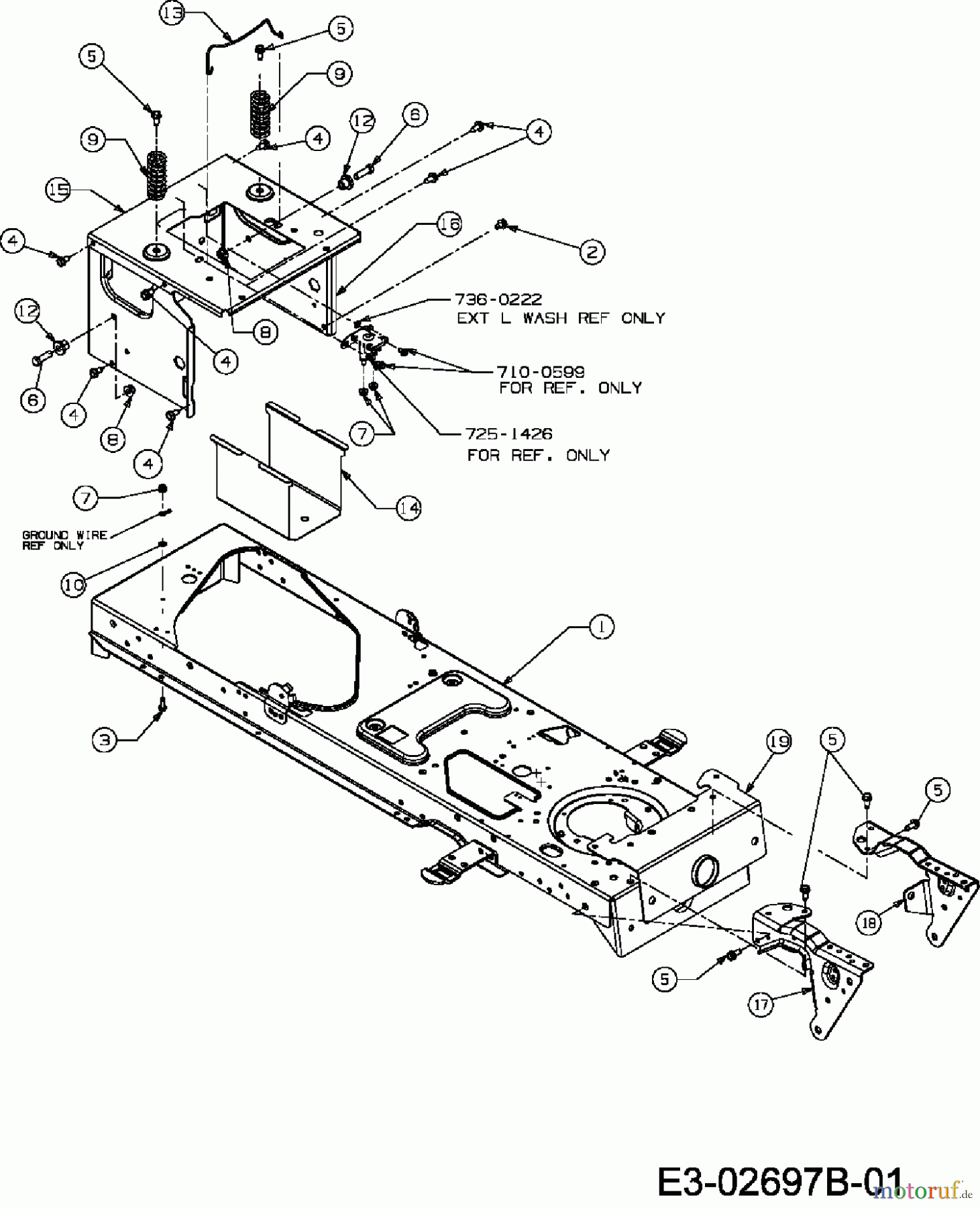  Yard-Man ältere Modelle Rasentraktoren AF 6150 13AV604F643  (2007) Rahmen