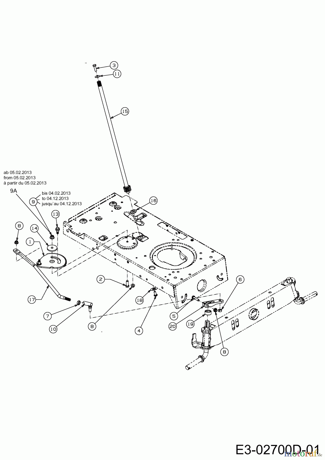  MTD Rasentraktoren 117/20 13AT77KT308  (2013) Lenkung