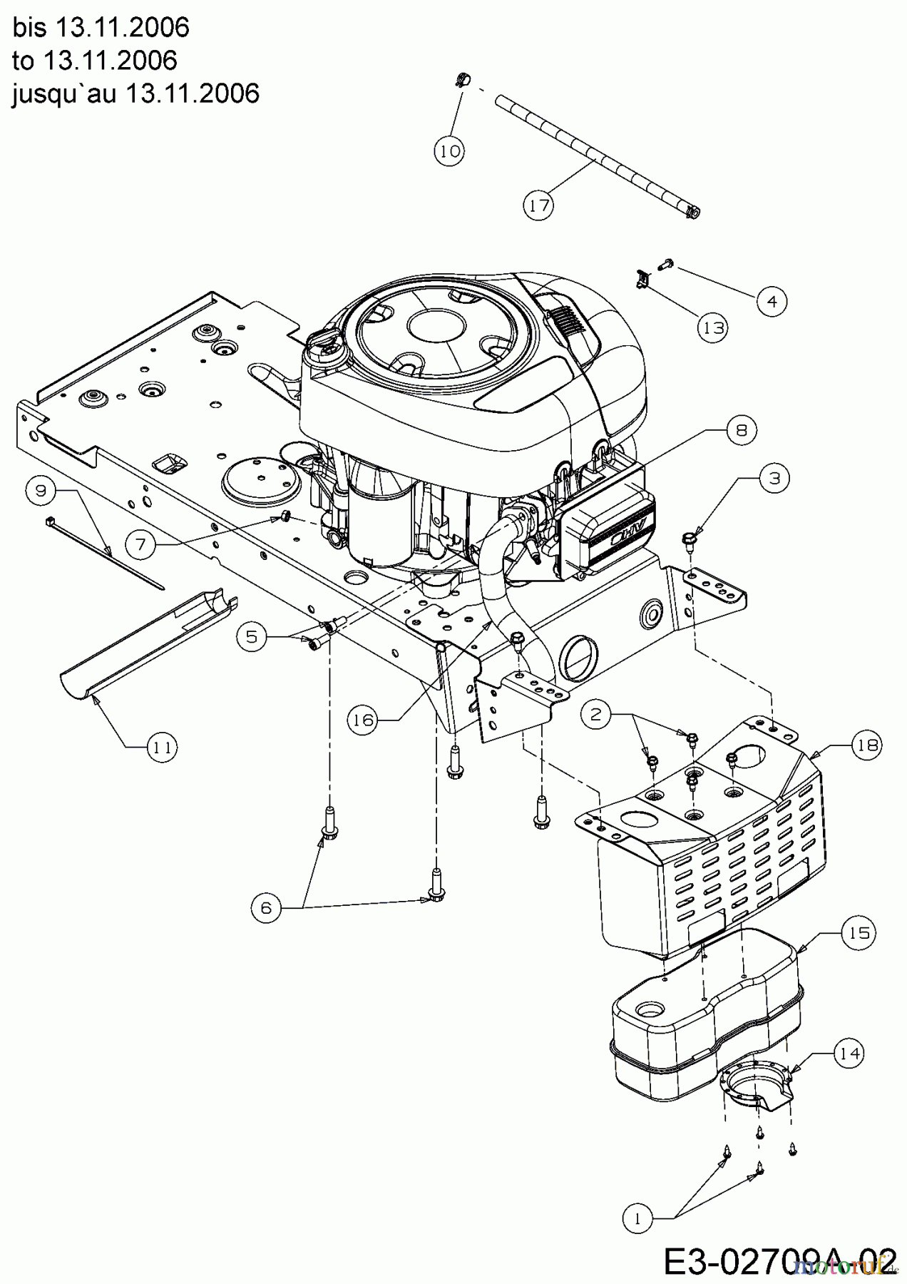  Yard-Man Rasentraktoren TF 7135 13AH774F643  (2007) Motorzubehör bis 13.11.2006