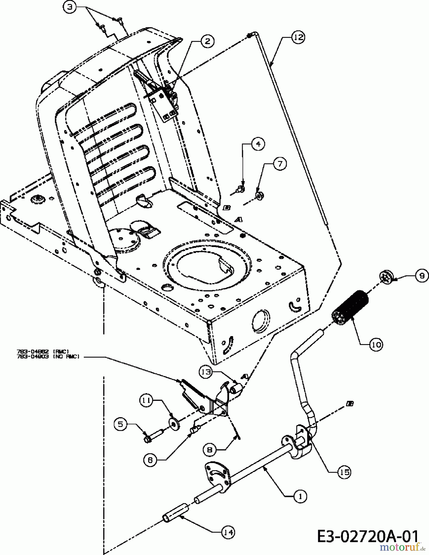  Oleo-Mac Rasentraktoren Polo 108/15.5 H 13AM799G636  (2006) Geschwindigkeitsregelung, Pedale
