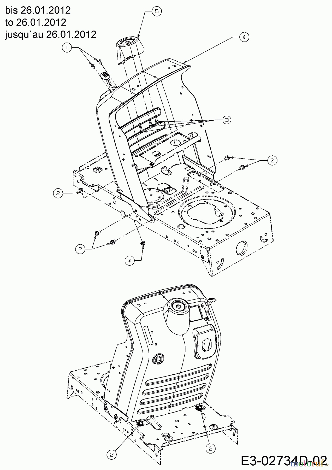  MTD Rasentraktoren LE 130 13RH763E600  (2012) Armaturenbrett bis 26.01.2012