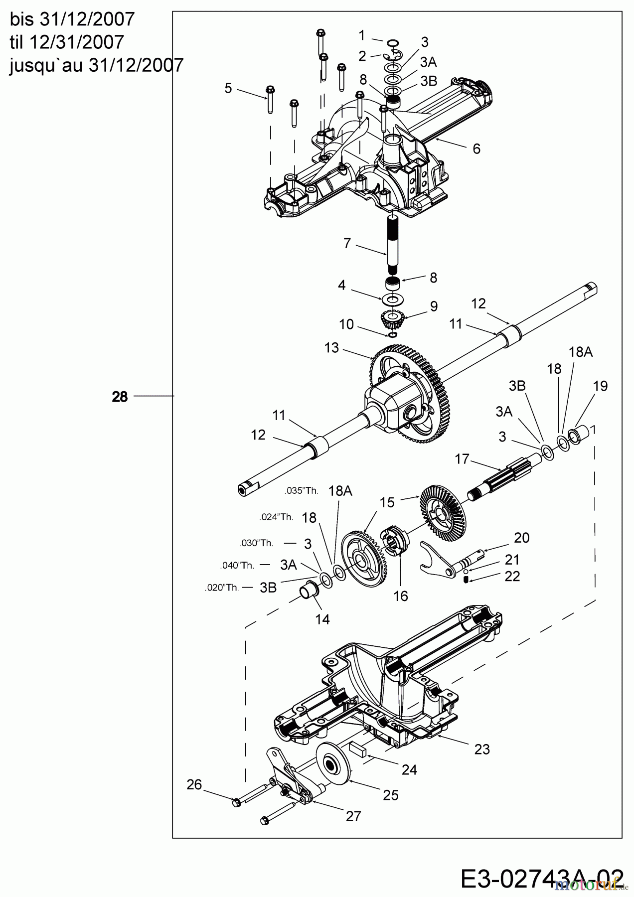  Yard-Man Rasentraktoren AF 6150 13AV604F643  (2008) Getriebe 618-04034 bis 31.12.2007