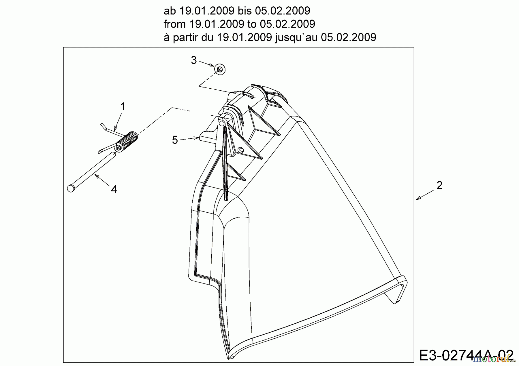  Gutbrod Rasentraktoren SLX 107 H 13AO79GG690  (2009) Deflektor ab 19.01.2009 bis 05.02.2009