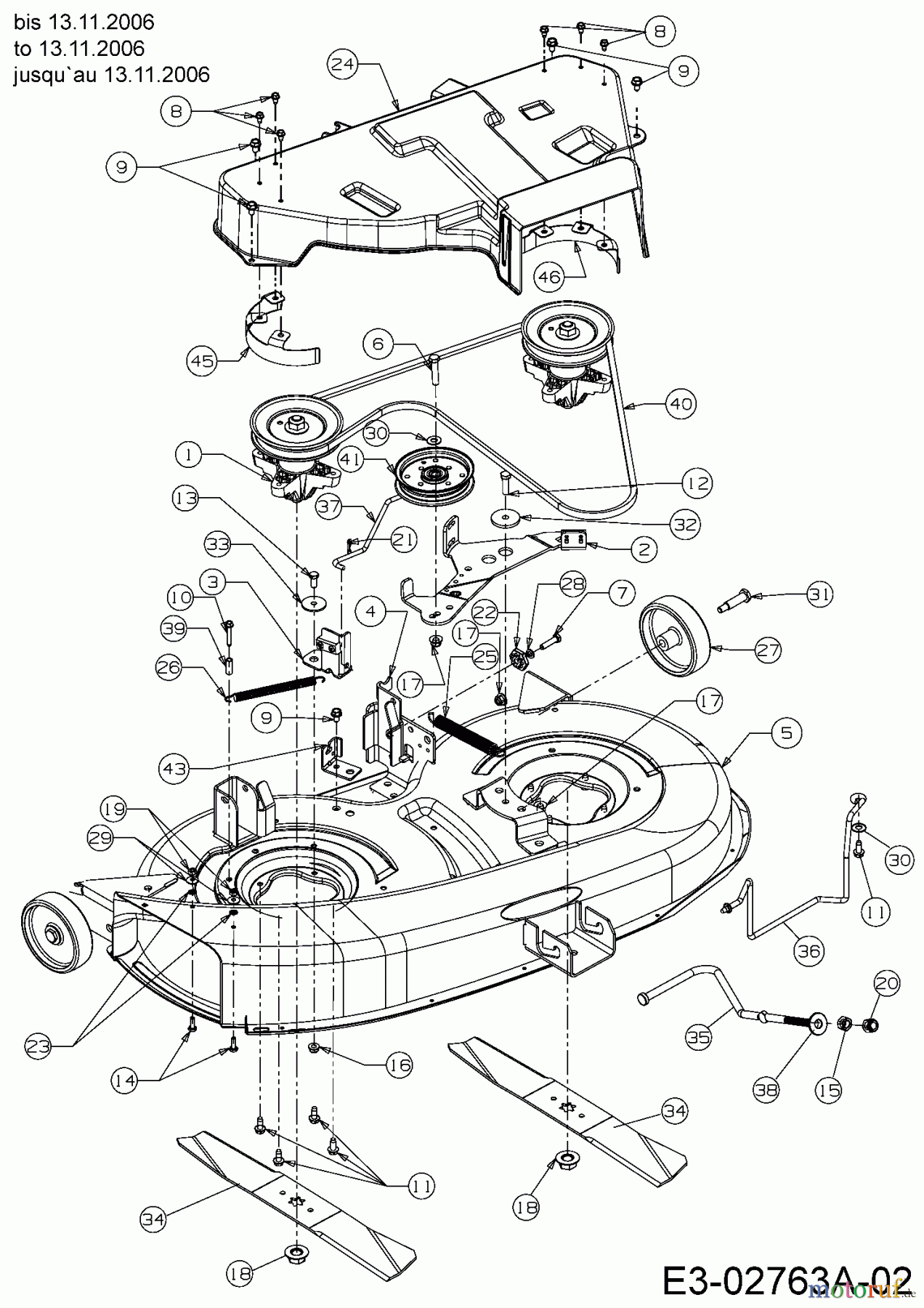  Yard-Man Rasentraktoren TF 7135 13AH774F643  (2007) Mähwerk F (38