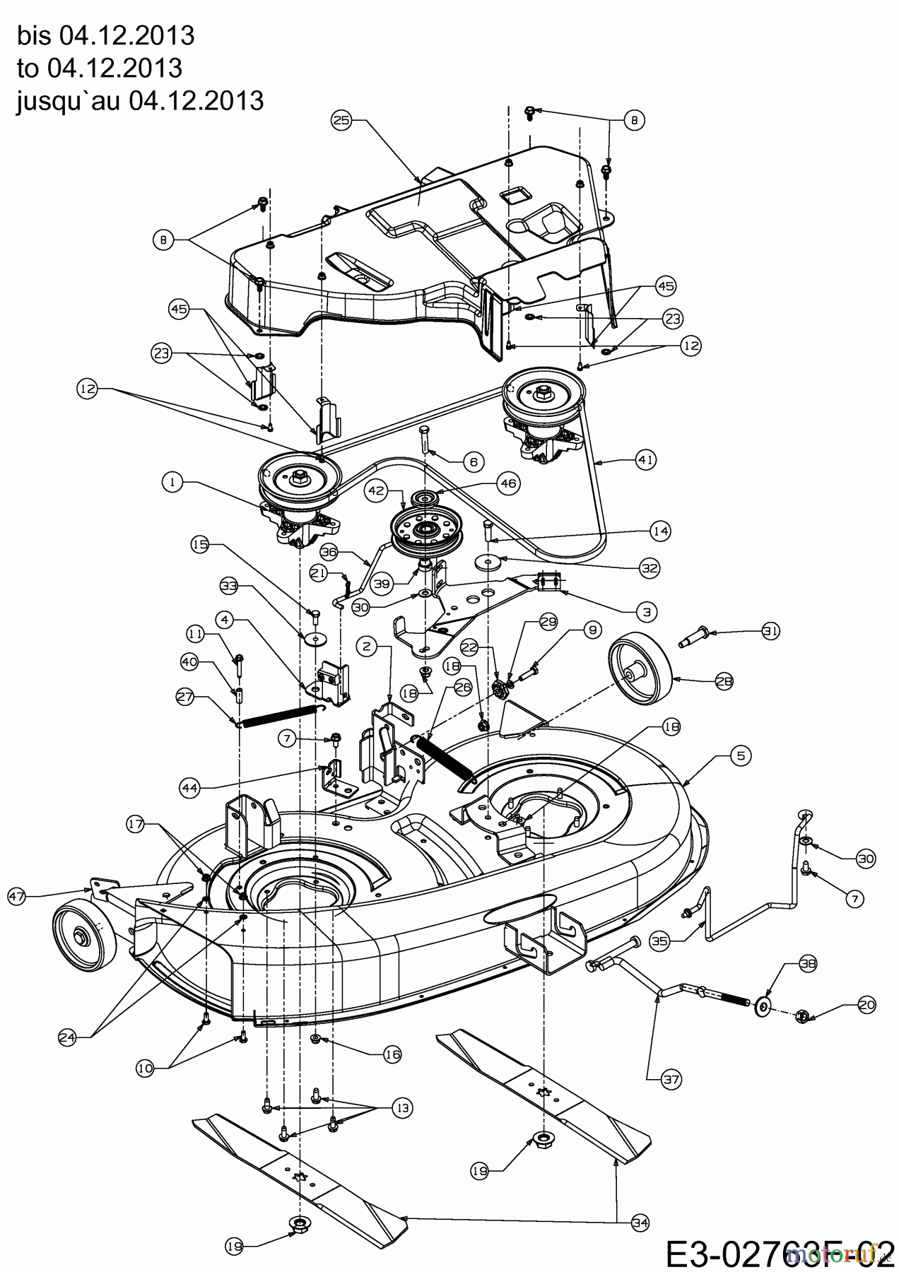  Bestgreen Rasentraktoren BG 1396 SBK 13CH765F655  (2014) Mähwerk F (38
