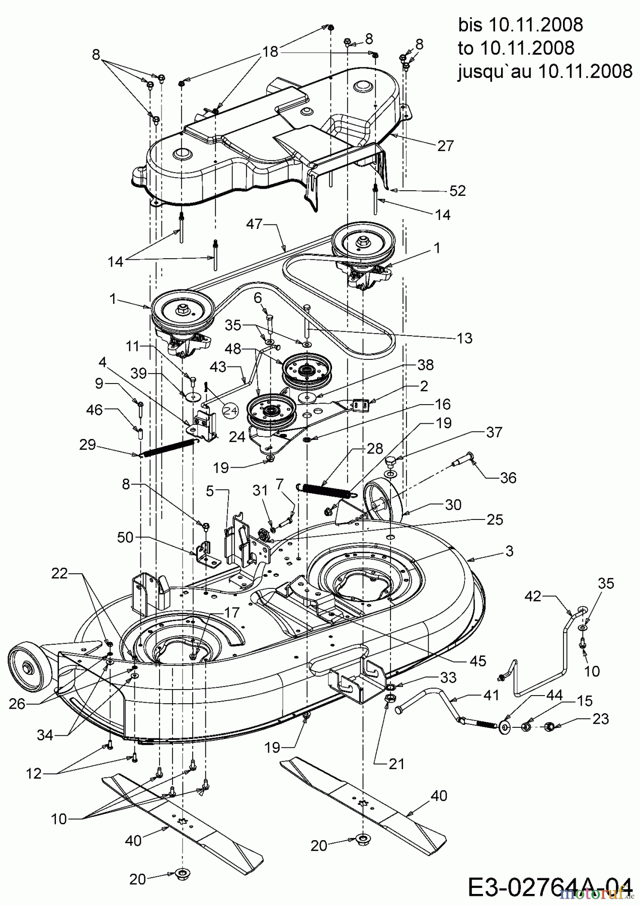 Verts Loisirs Rasentraktoren VLB2 16H107 13AT79TG417  (2009) Mähwerk G (42