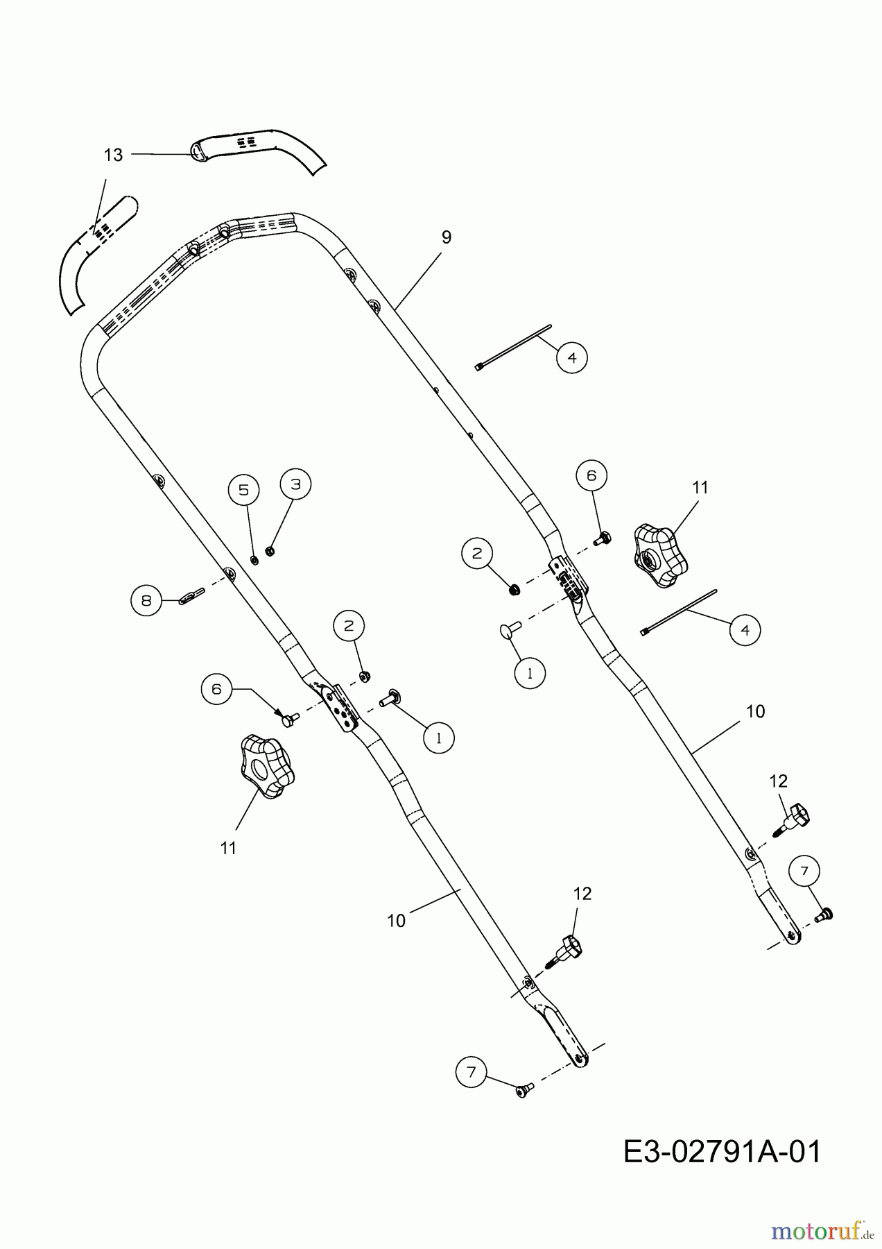 Verts Loisirs Motormäher mit Antrieb VL 53 DPKHW 12AKPN7D617  (2014) Holm