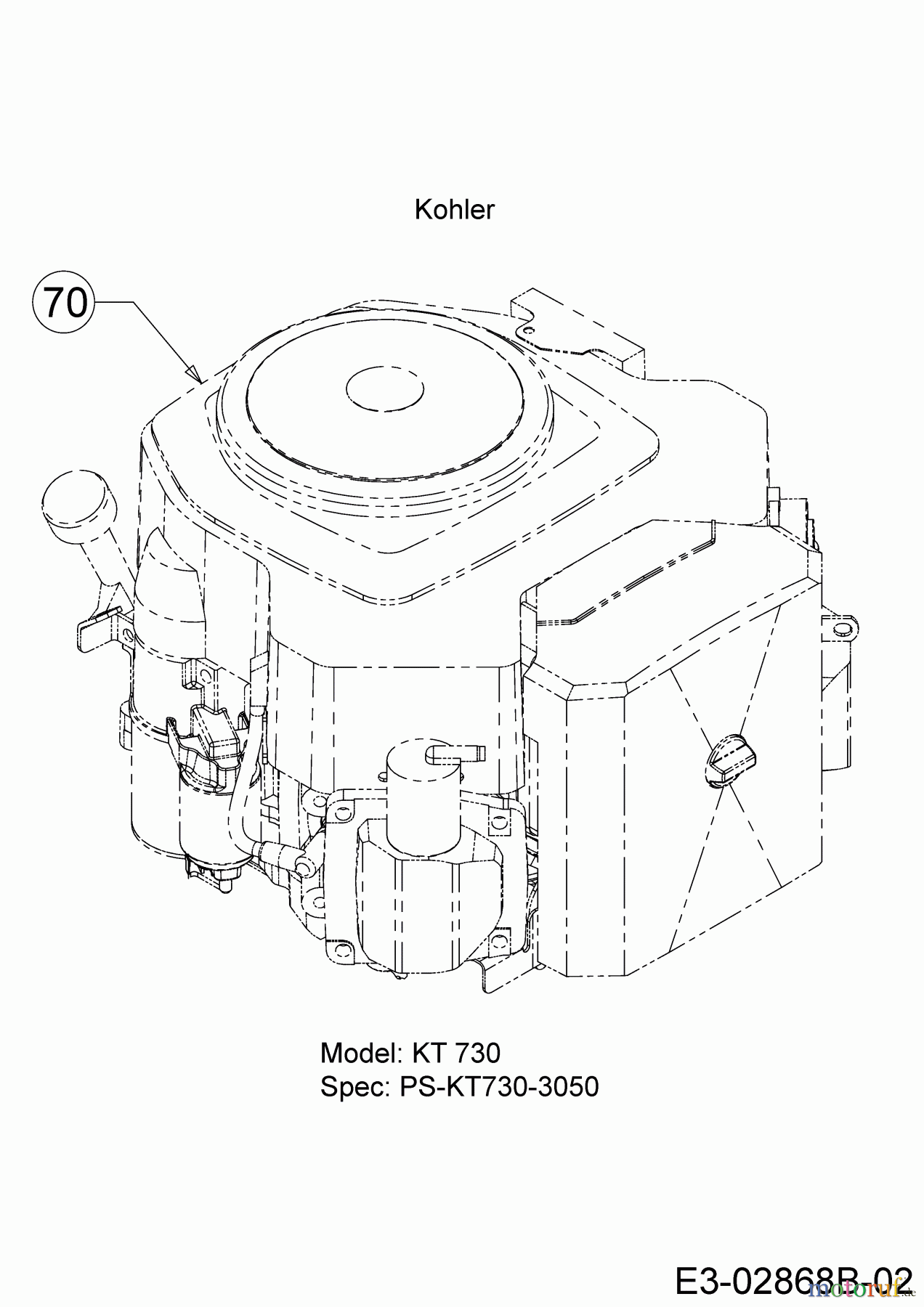  Troy-Bilt Rasentraktoren TB 106 K 13AQA1KR309  (2018) Motor Kohler