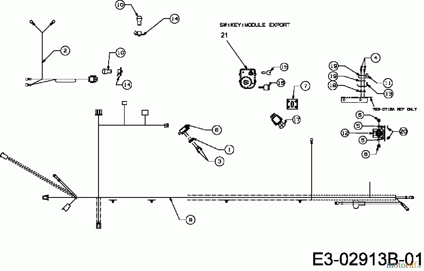  Gutbrod Rasentraktoren DLX 127 SAL-SK 13AF606P690  (2008) Elektroteile