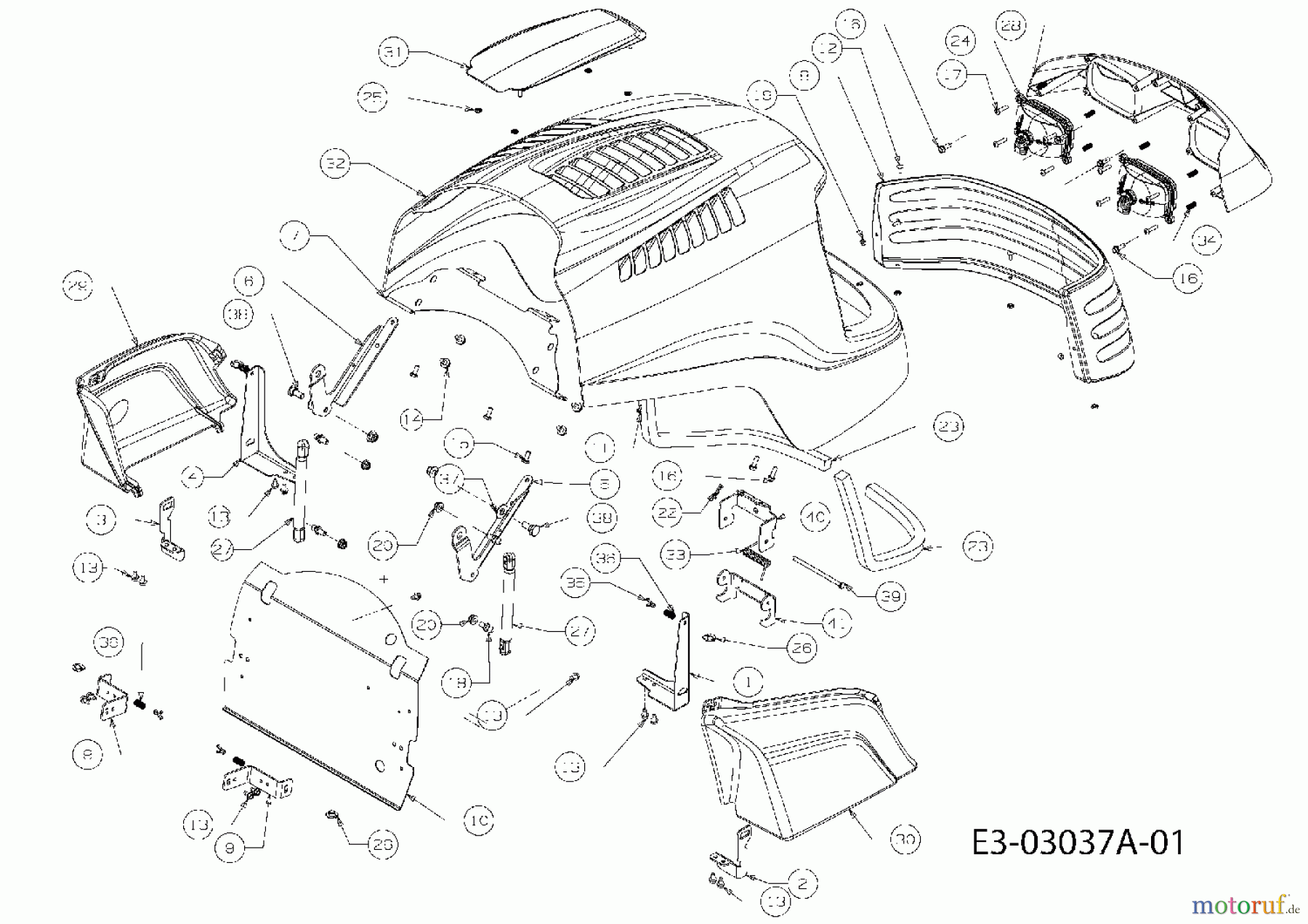  Massey Ferguson Kompakttraktoren MF 22-28 GC 54AD64J-695  (2007) Motorhaube Massey Ferguson