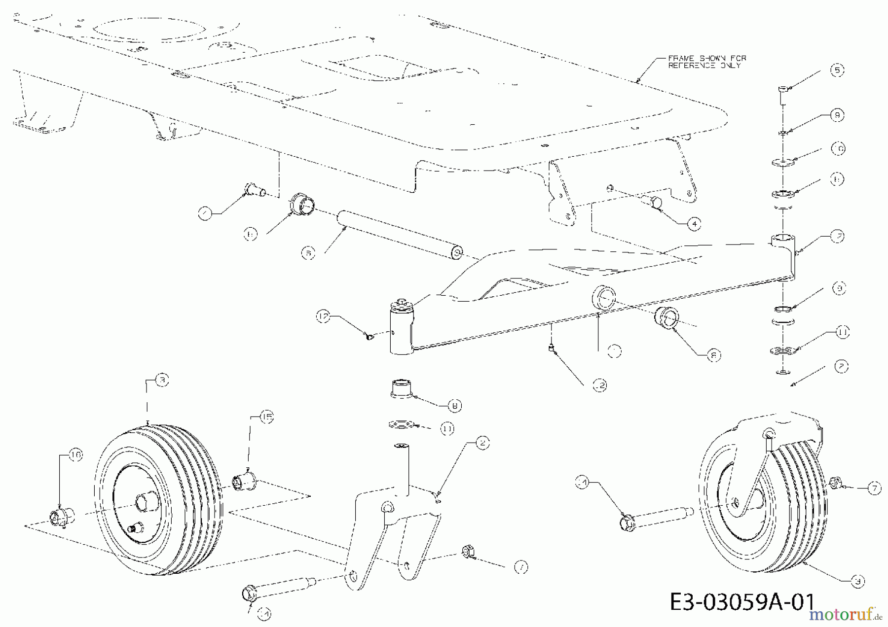  Massey Ferguson Zero Turn MF 50-22 ZT 17AI2ACP695  (2007) Vorderachse