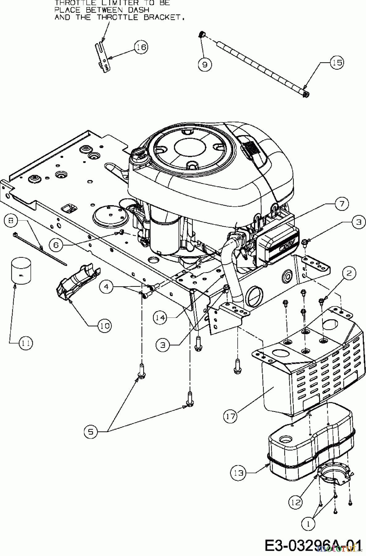  MTD Rasentraktoren 15,5/107 13AM763G662  (2007) Motorzubehör