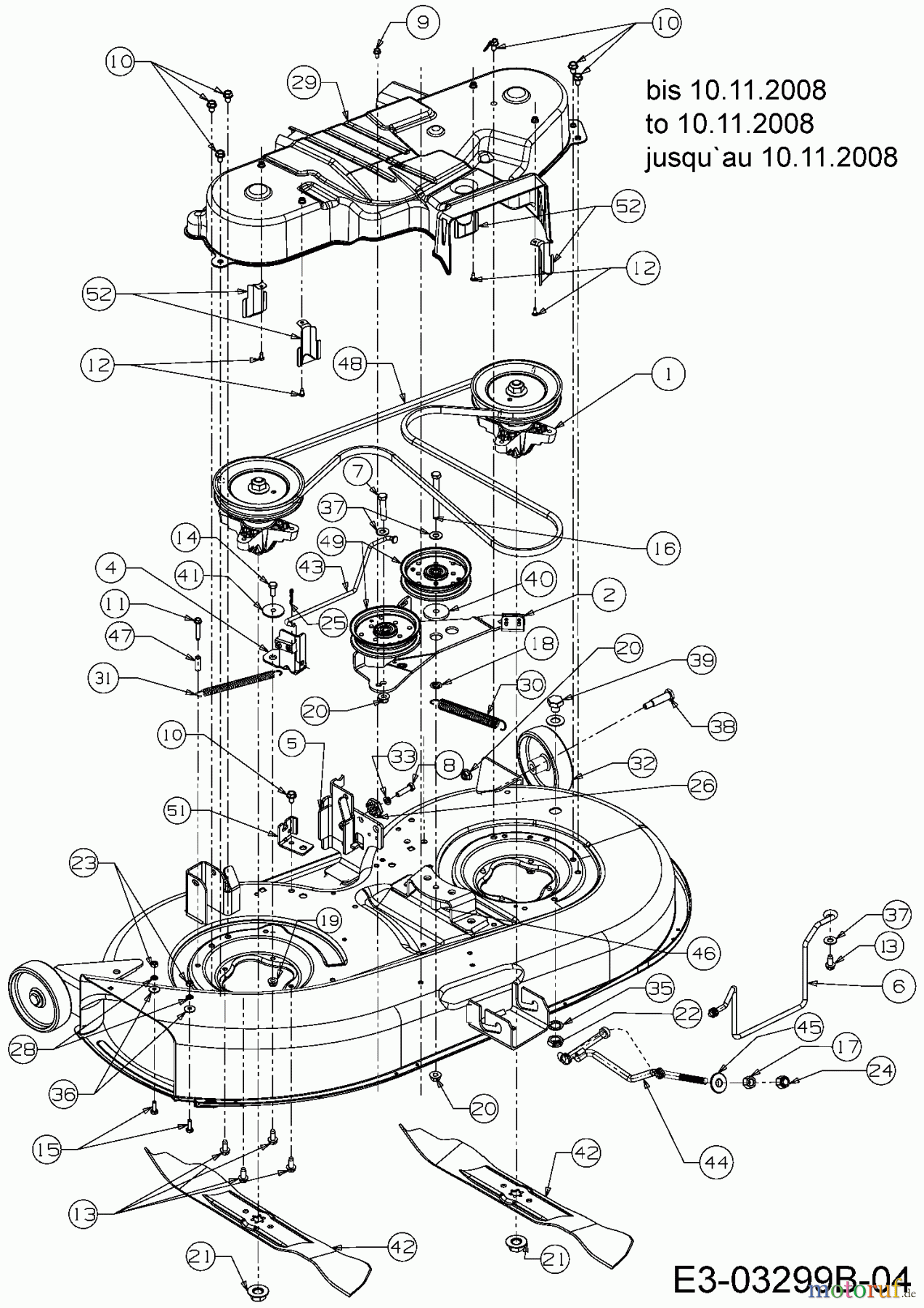  MTD Rasentraktoren Platinum SD 25/107 H 13AI793G686  (2009) Mähwerk G (42