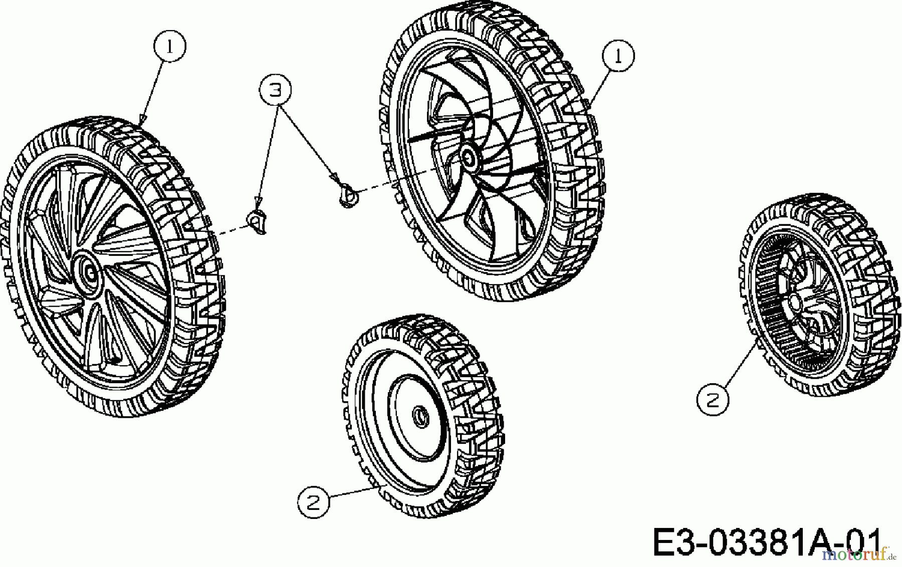  Black-Line Motormäher mit Antrieb 6553 HWM 12A-568T683  (2007) Räder