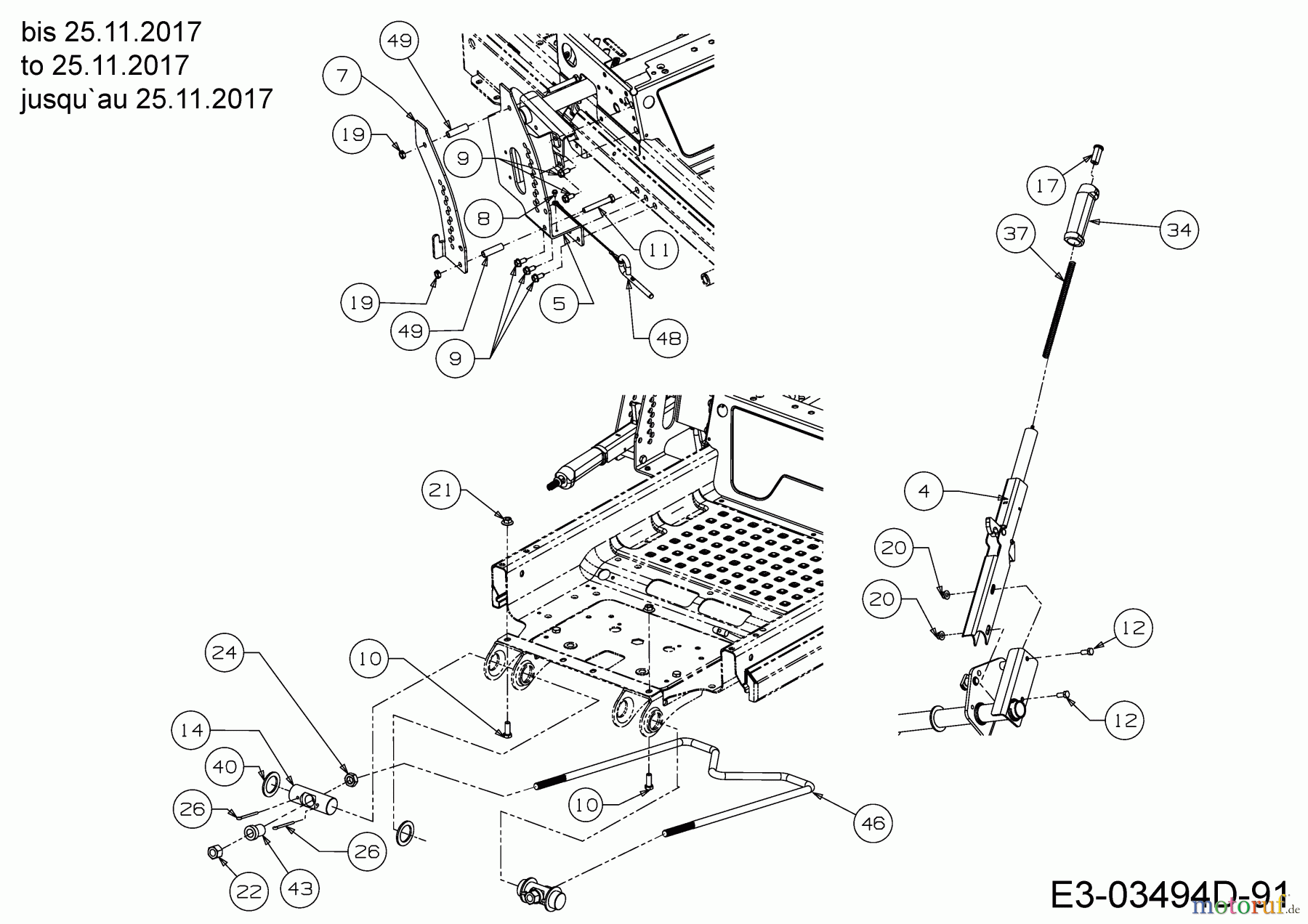  Cub Cadet Zero Turn XZ3 122 17BIDGHB603  (2018) Mähwerksaushebung 1 bis 25.11.2017