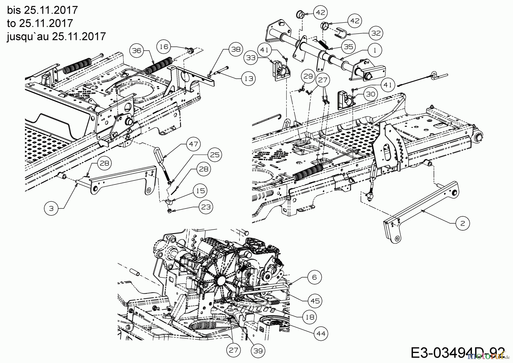  Cub Cadet Zero Turn XZ3 122 17BIDGHB603  (2018) Mähwerksaushebung 2 bis 25.11.2017