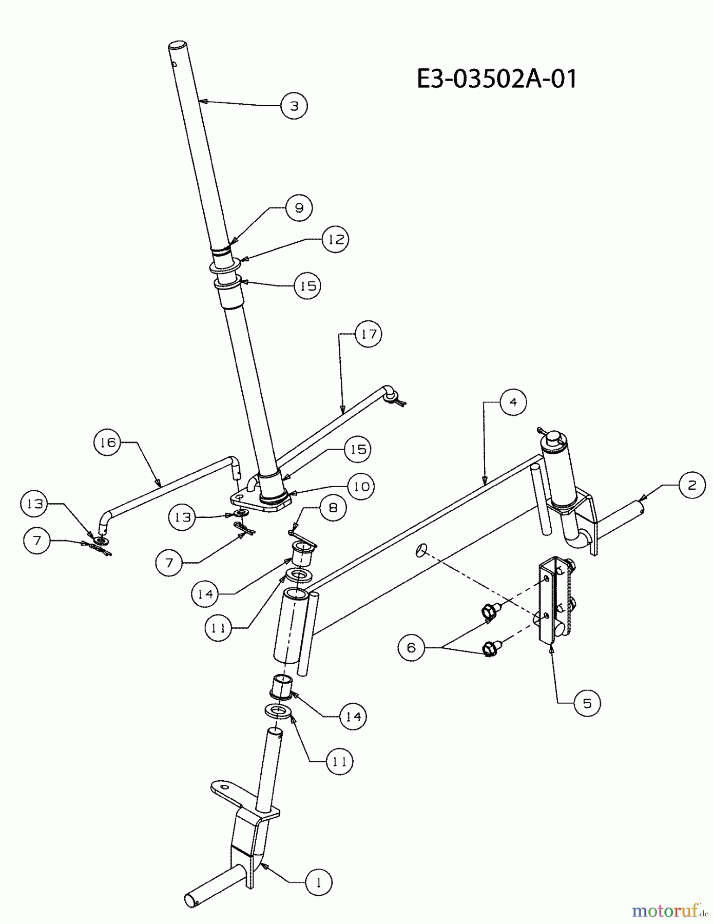  Sarp Rasentraktoren SR 65 BSE 13A4054-498  (2008) Lenkung