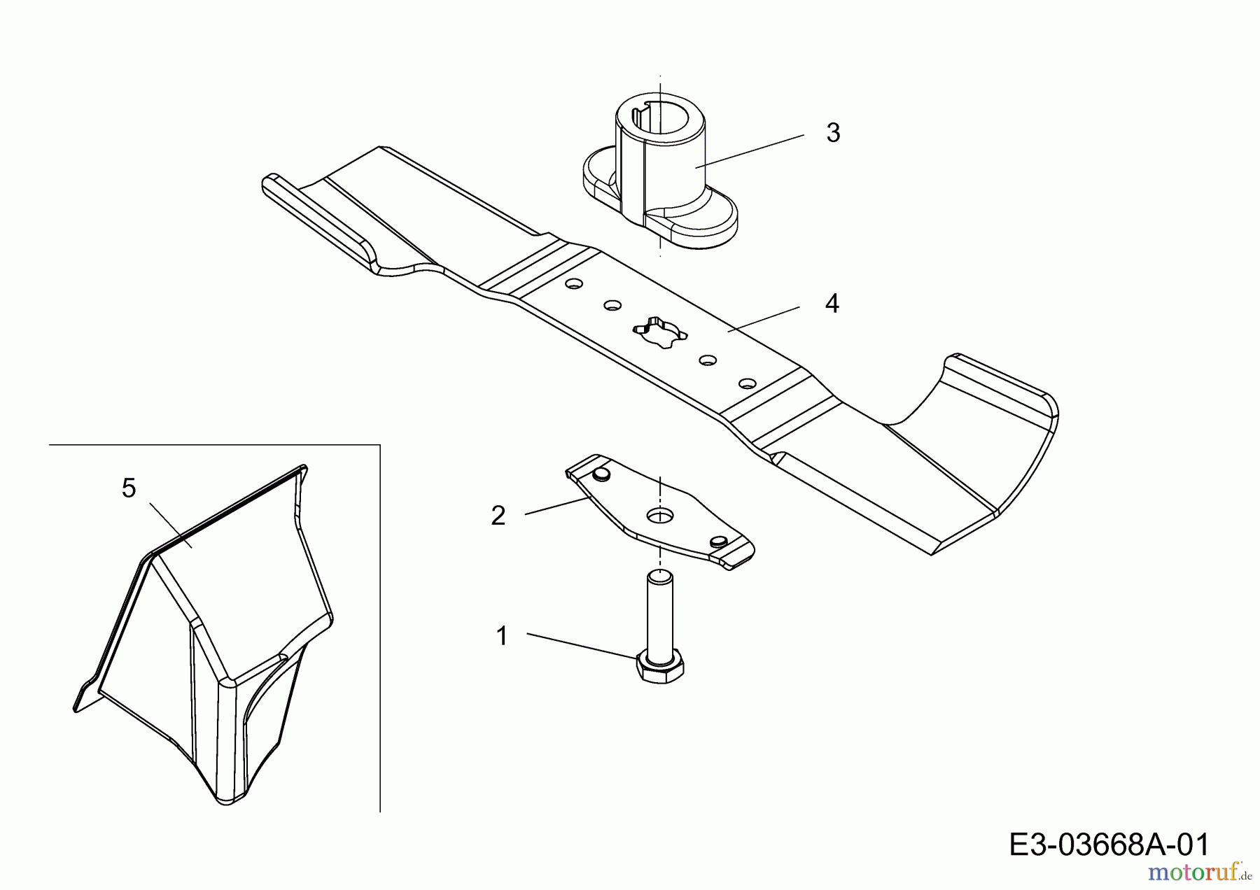  Wolf-Garten Motormäher Ambition 420 HHW 11A-LVBQ650  (2014) Messer, Messeraufnahme