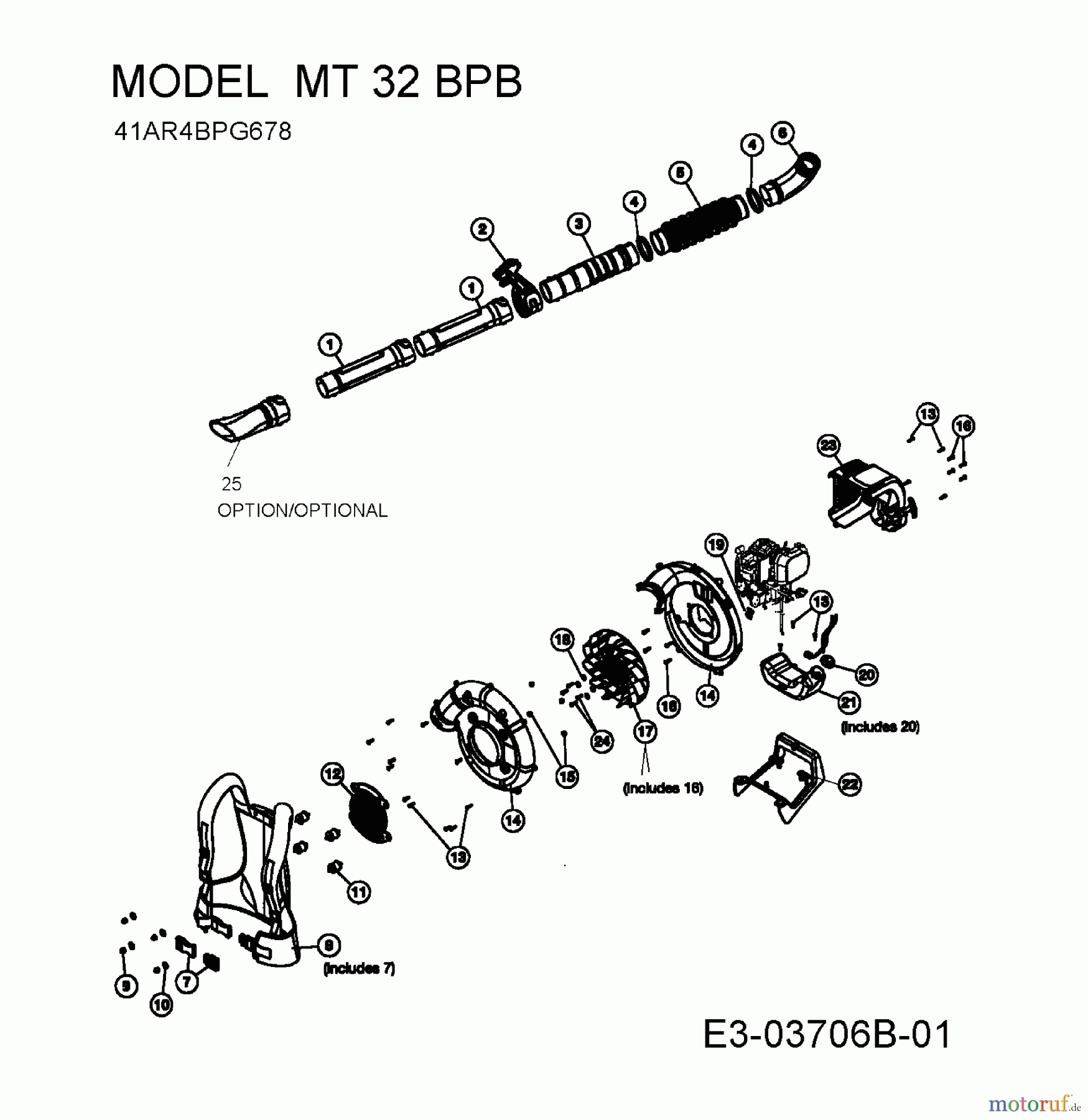  MTD Laubbläser, Laubsauger MT 32 BPB 41AR4BPG678  (2009) Grundgerät