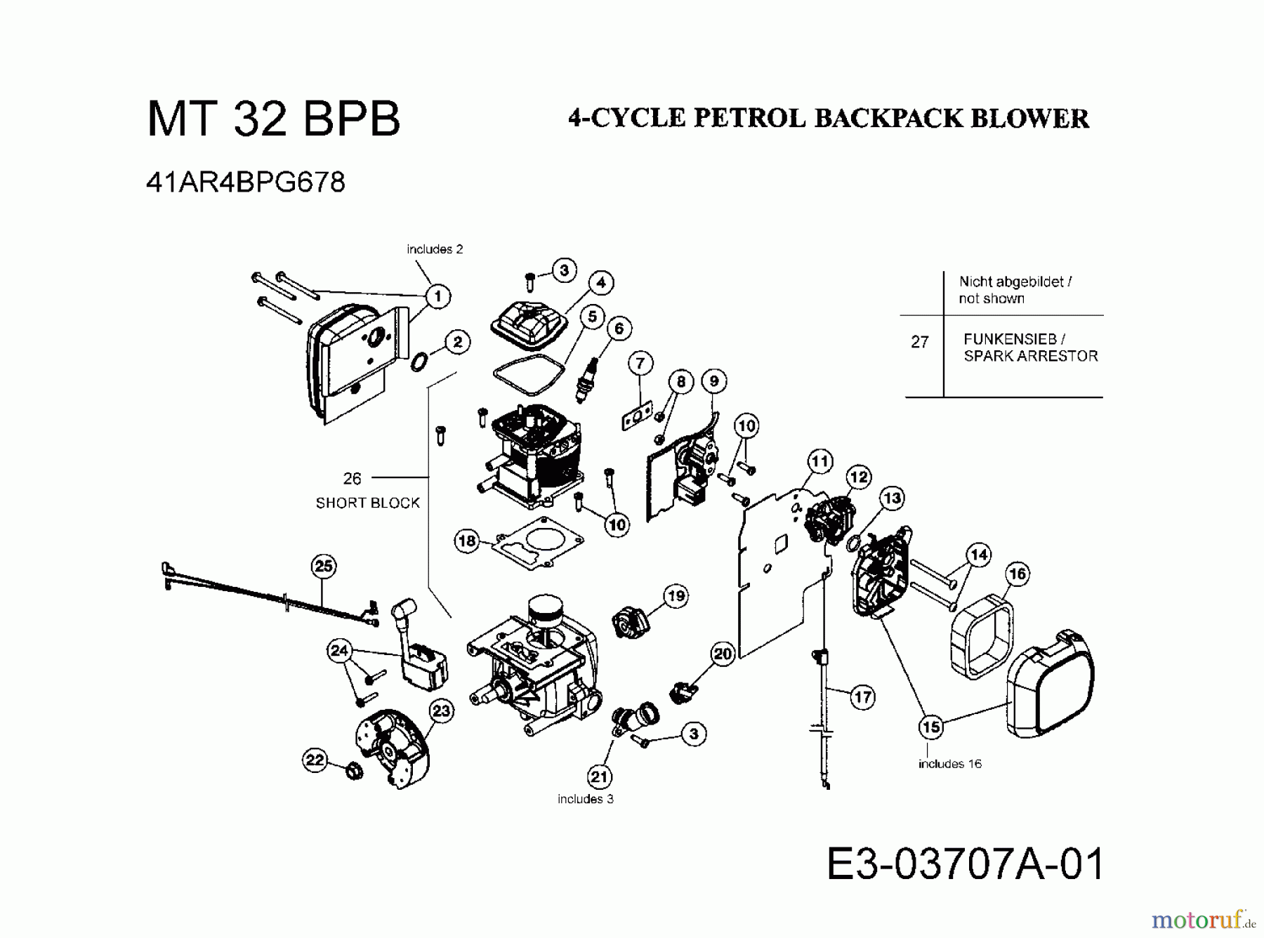  MTD Laubbläser, Laubsauger MT 32 BPB 41AR4BPG678  (2008) Motor