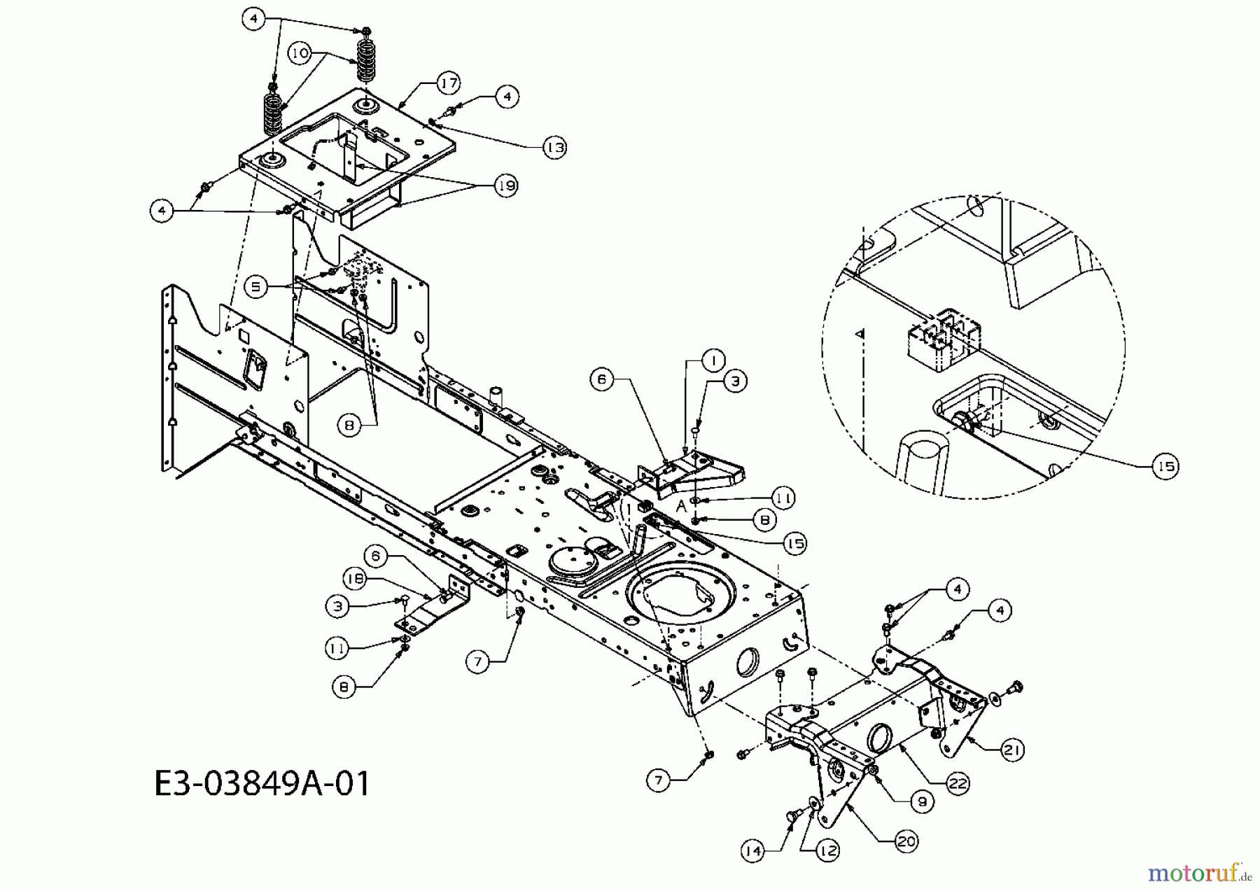  Bolens Rasentraktoren BL 125/76 T-S 13AH775C484  (2008) Rahmen