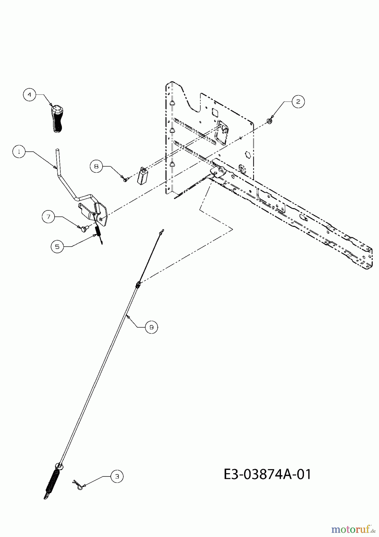  Bolens Rasentraktoren BL 125/76 T-S 13AH771C684  (2008) Mähwerkseinschaltung