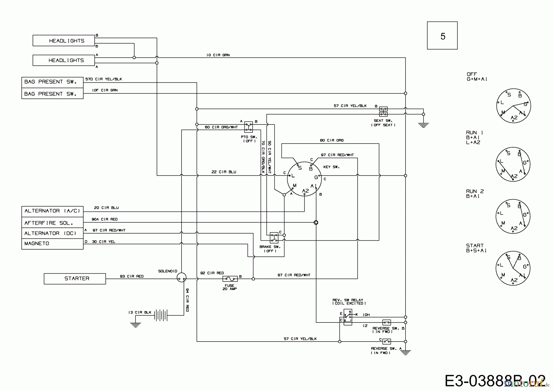  MTD Rasentraktoren LN 155 13AM773N600  (2008) Schaltplan