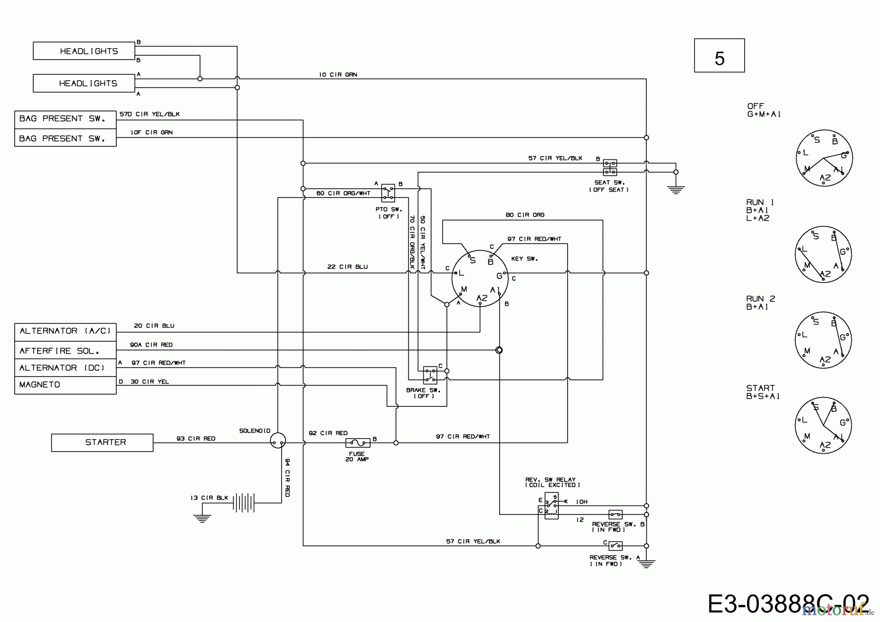  MTD Rasentraktoren LC 145 13AM773C600  (2009) Schaltplan