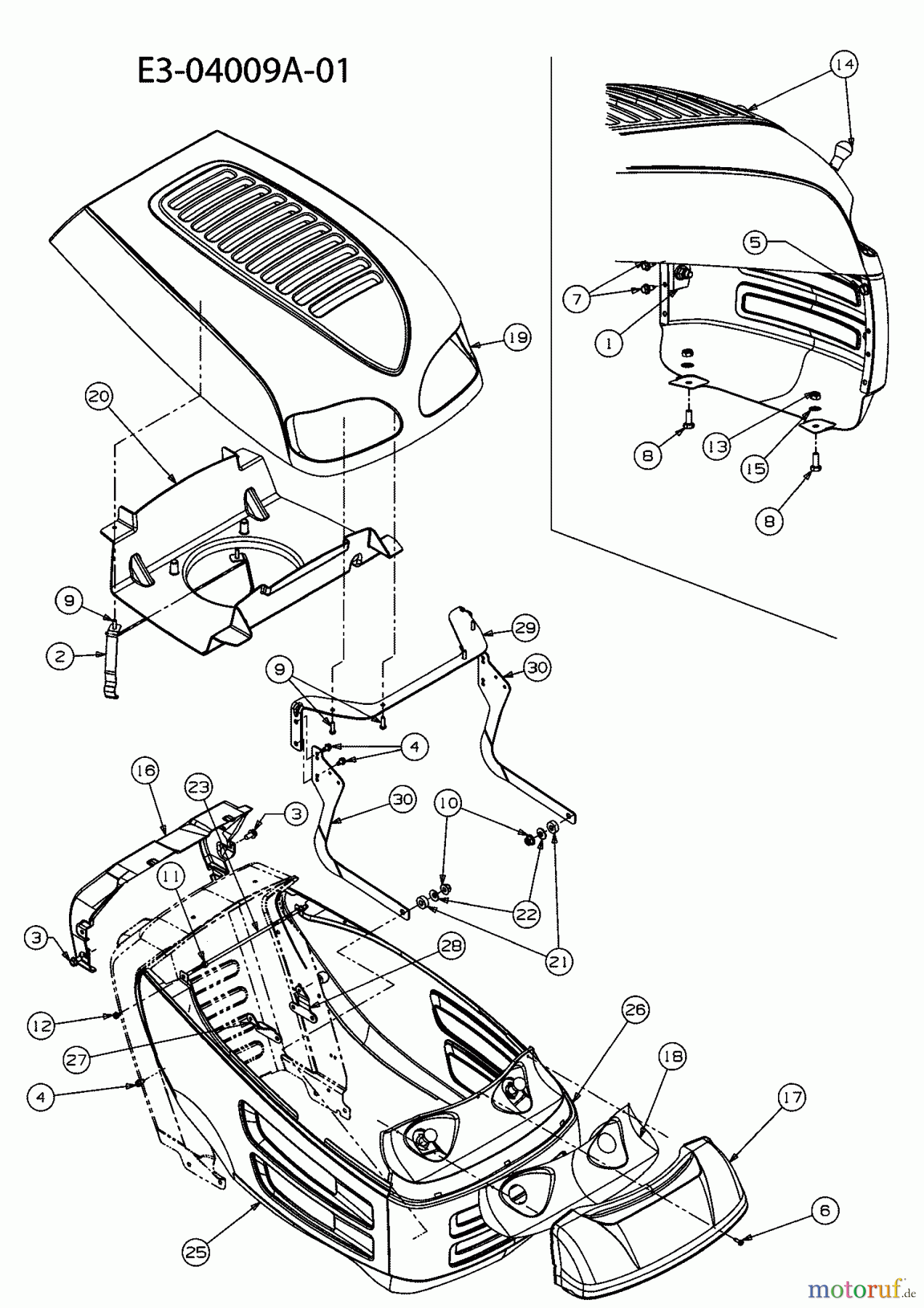  Black Edition Rasentraktoren 180-107 13AT777G615  (2008) Motorhaube 7-Style