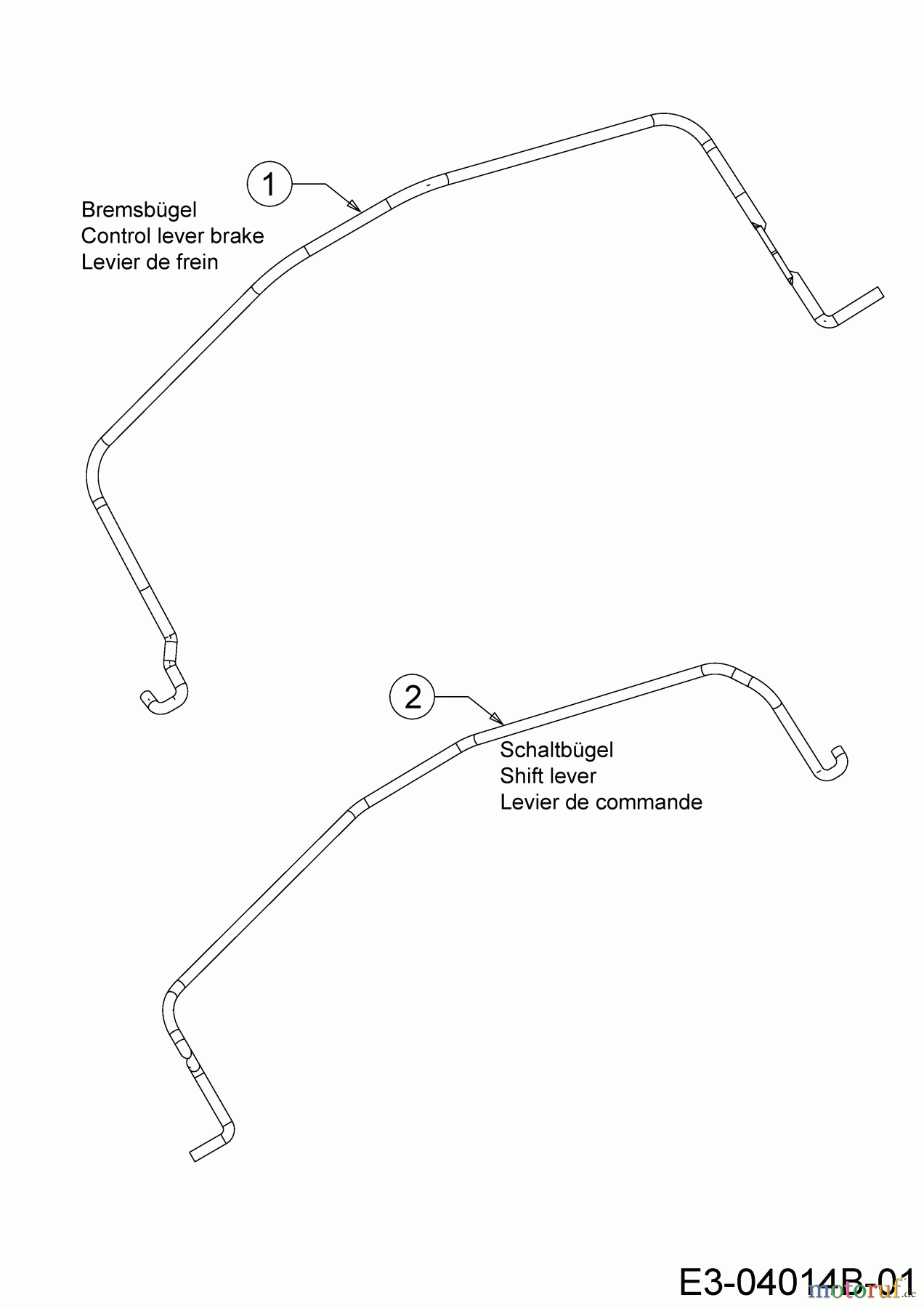  MTD Motormäher mit Antrieb Smart 53 MSPB 12A-A05D600  (2018) Bremsbügel, Schaltbügel