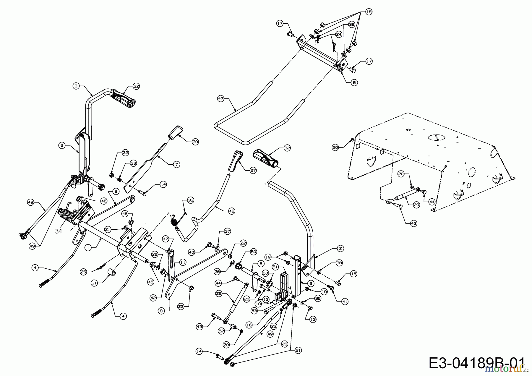  Cub Cadet Zero Turn RZT 50 17AI2ACP603  (2010) Lenkung, Mähwerksaushebung