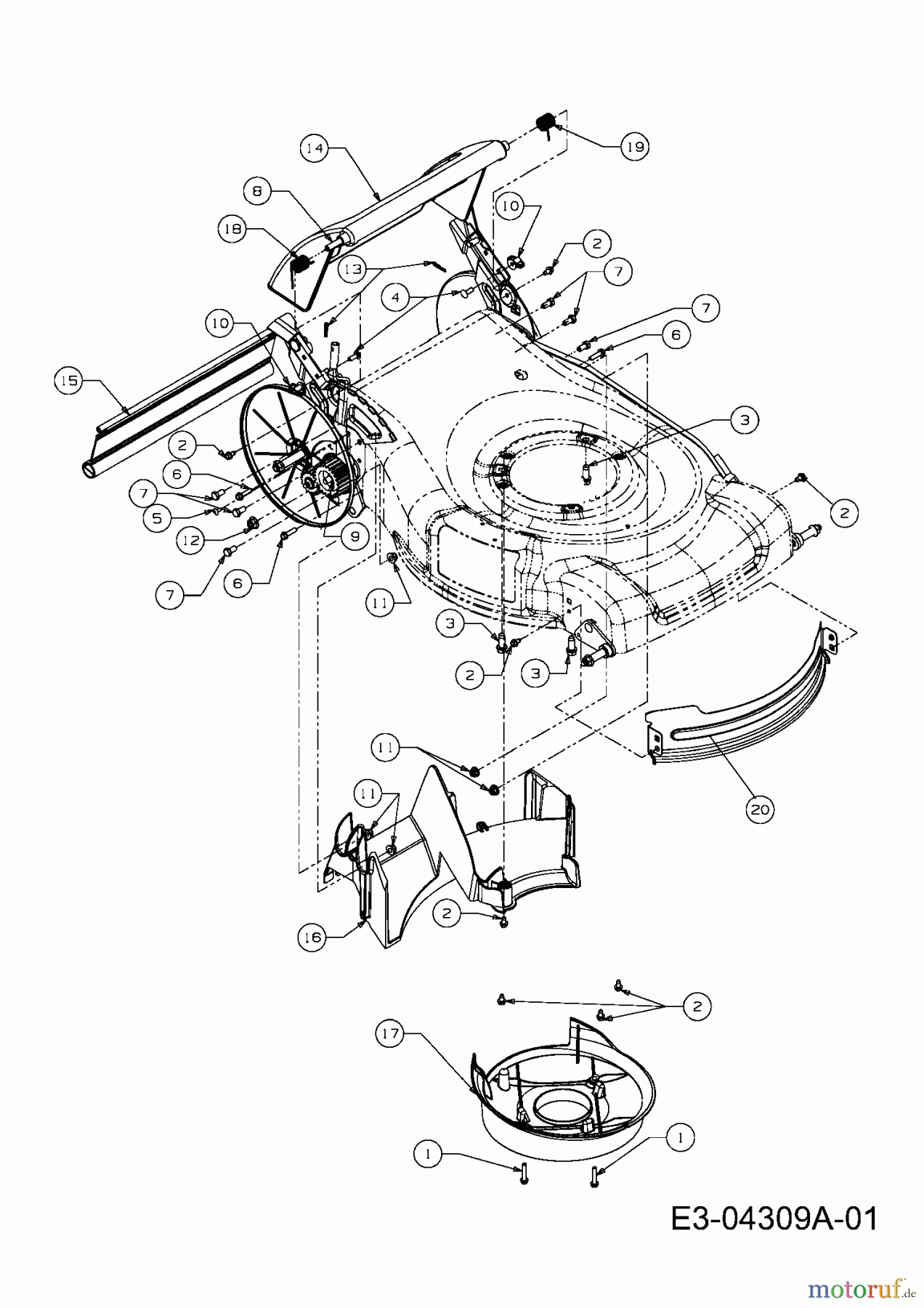  MTD Motormäher mit Antrieb SPK 53 HW 12AI867D678  (2008) Leitstück hinten Seriennr. ...K...