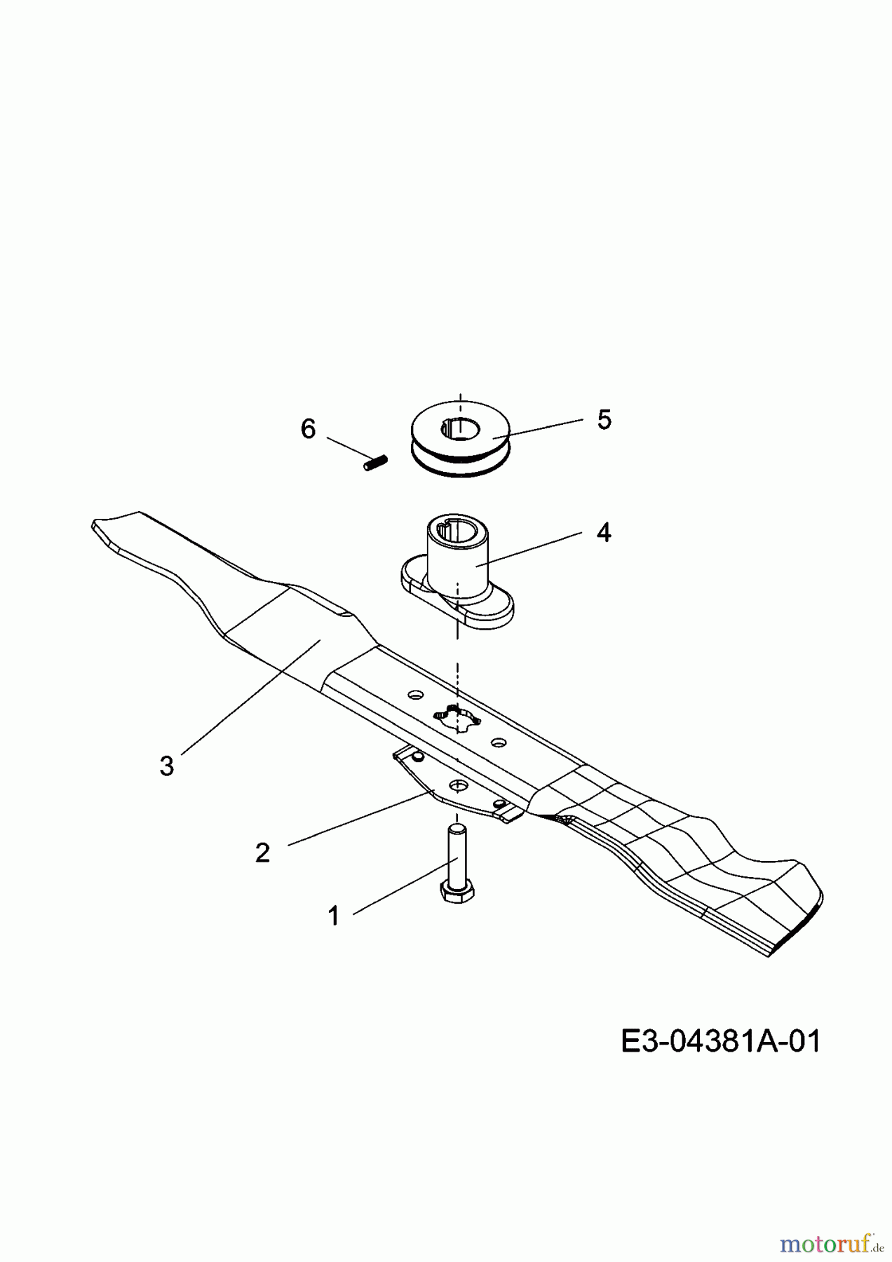  MTD Motormäher mit Antrieb 53 SPBEHW 12AE858U600  (2008) Messer, Messeraufnahme