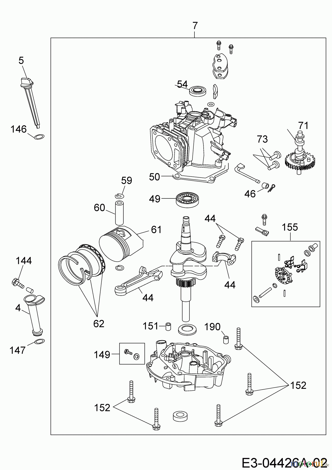  MTD-Motoren Vertikal 1P70FHA 752Z1P70FHA  (2007) Rumpfmotor