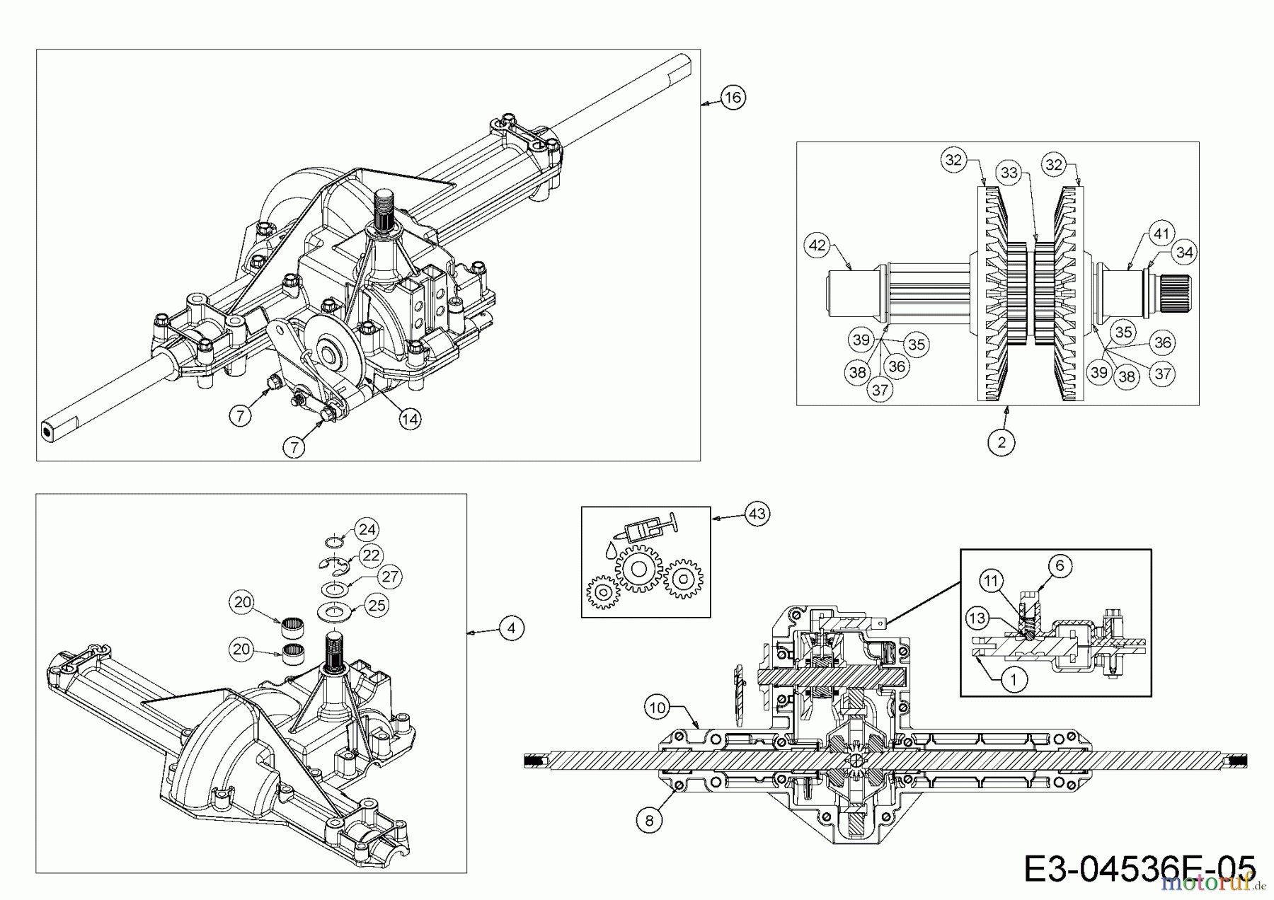 Cub Cadet Rasentraktoren CC 917 AF 13H890AF603 (2016) Getriebe 618-04566A