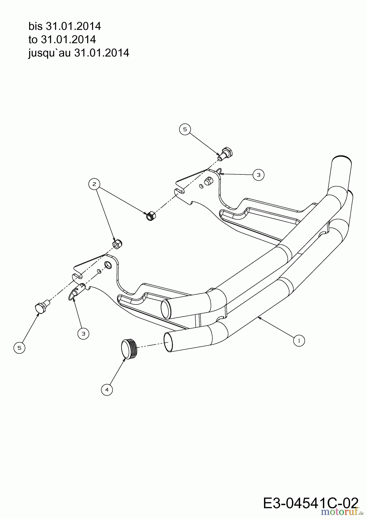  Cub Cadet Rasentraktoren CC 1016 KHG 13BG93AG603  (2014) Stoßstange bis 31.01.2014