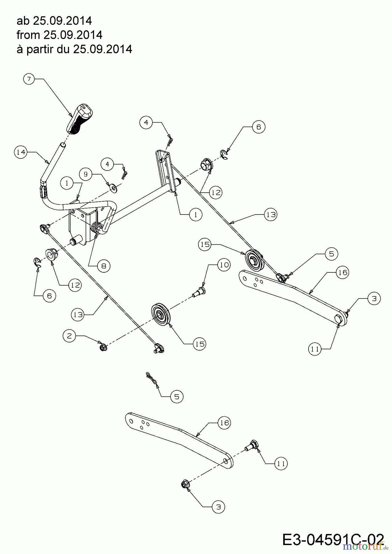  Cub Cadet Rasentraktoren CC 1022 KHT 13HF93AT603  (2014) Mähwerksaushebung ab 25.09.2014