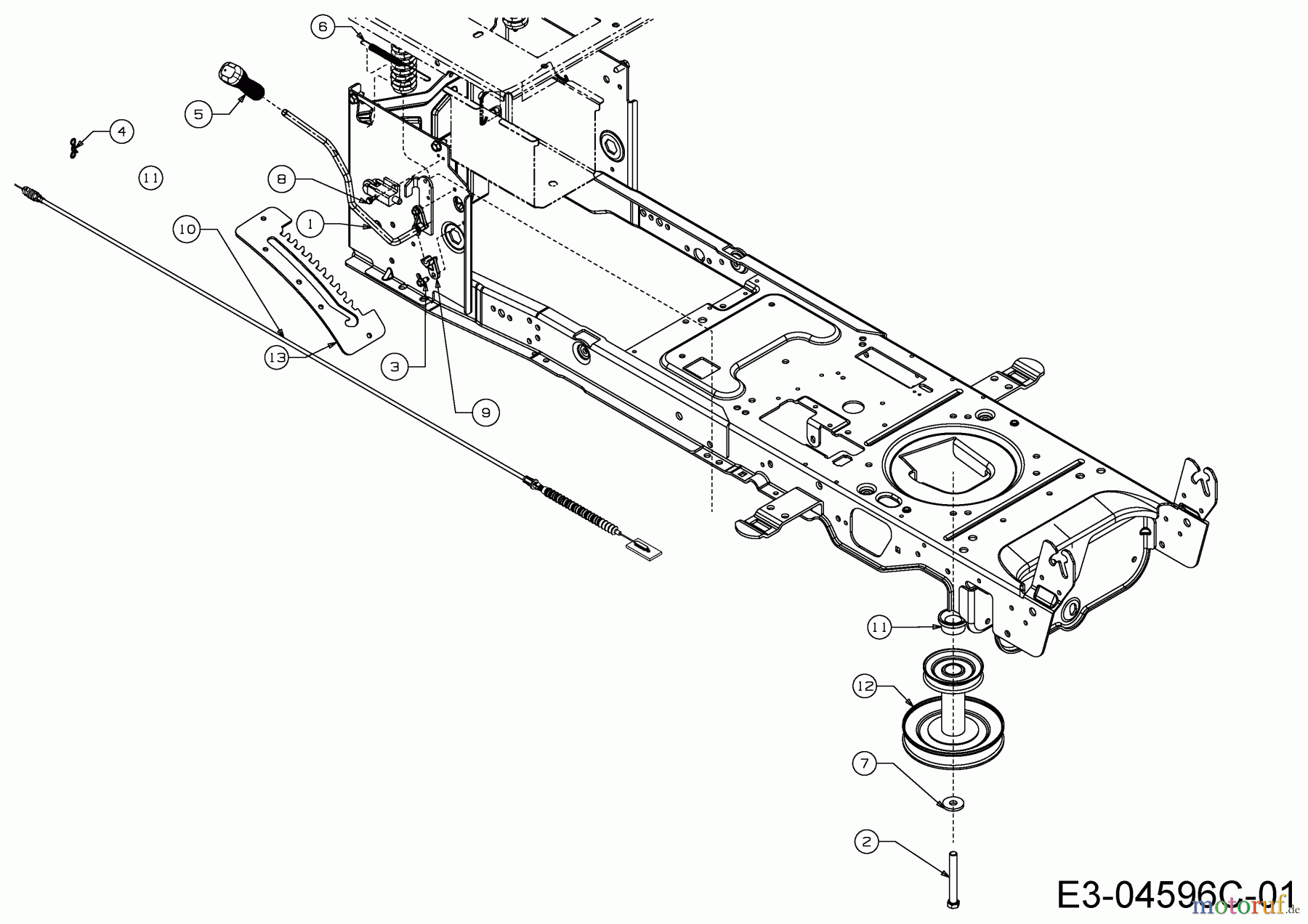  Rasor Rasentraktoren V 160 13HN93KF618  (2014) Mähwerkseinschaltung, Motorkeilriemenscheibe